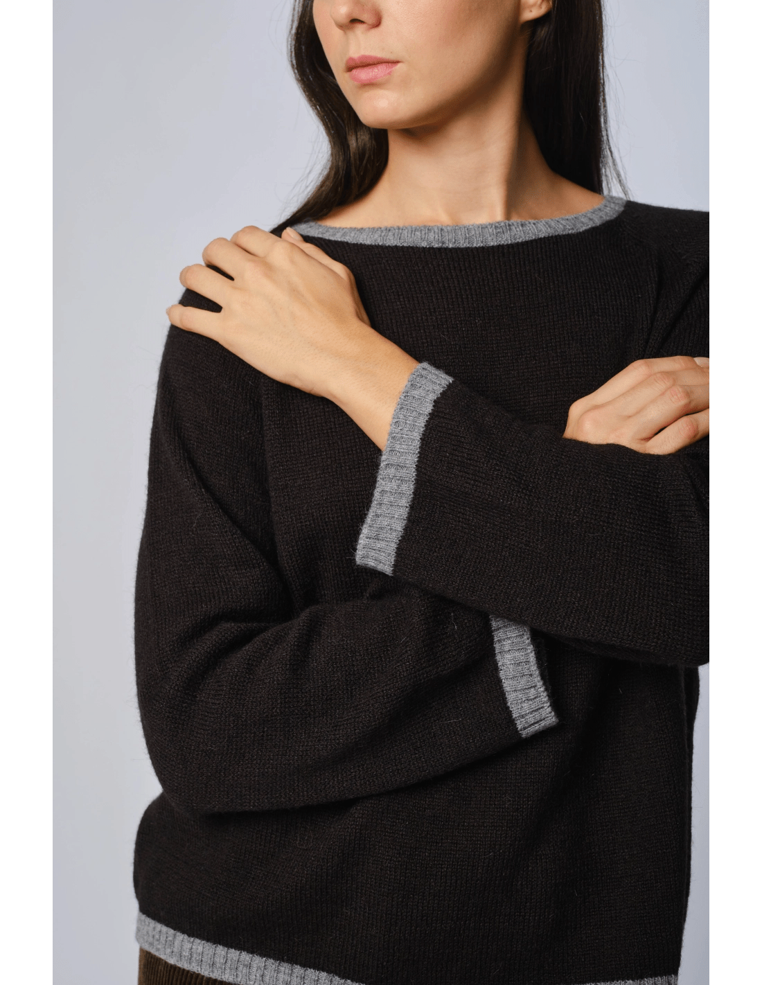 Maglia girocollo alpaca - MADAME VENICE - FW24 - H02 - ALPACA - BLACK - XS