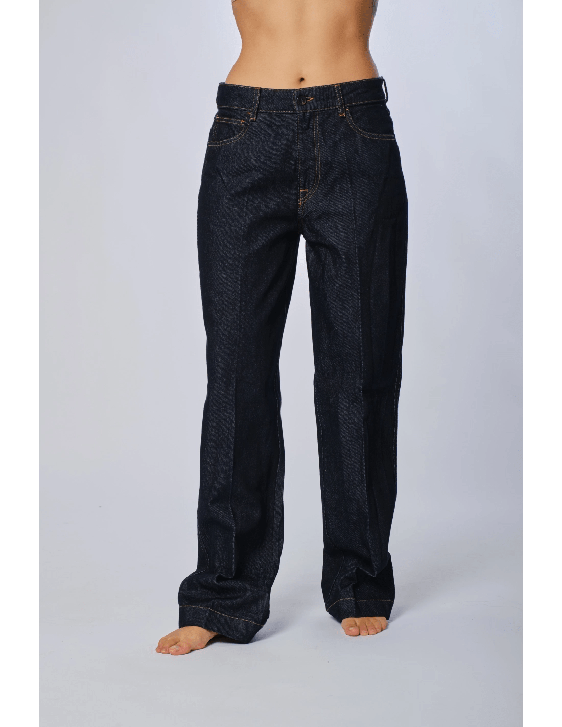 Pantalone 5t palazzo denim - MADAME VENICE - FW24 - P14 - DENIM - RINSE - XS