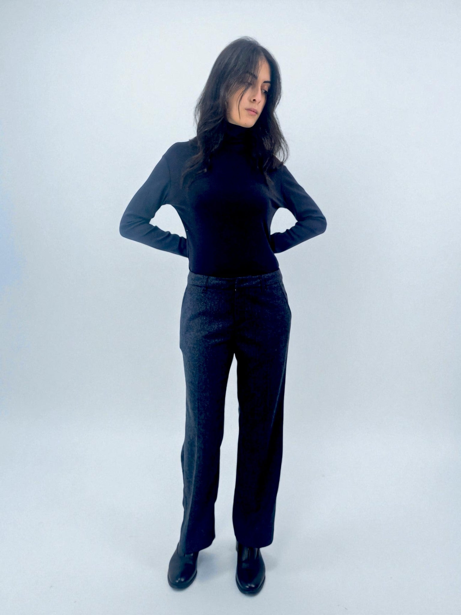 Pantalone a zampa - MADAME VENICE - FW25 - PRINCE - SPINATINO - BLUE - XS