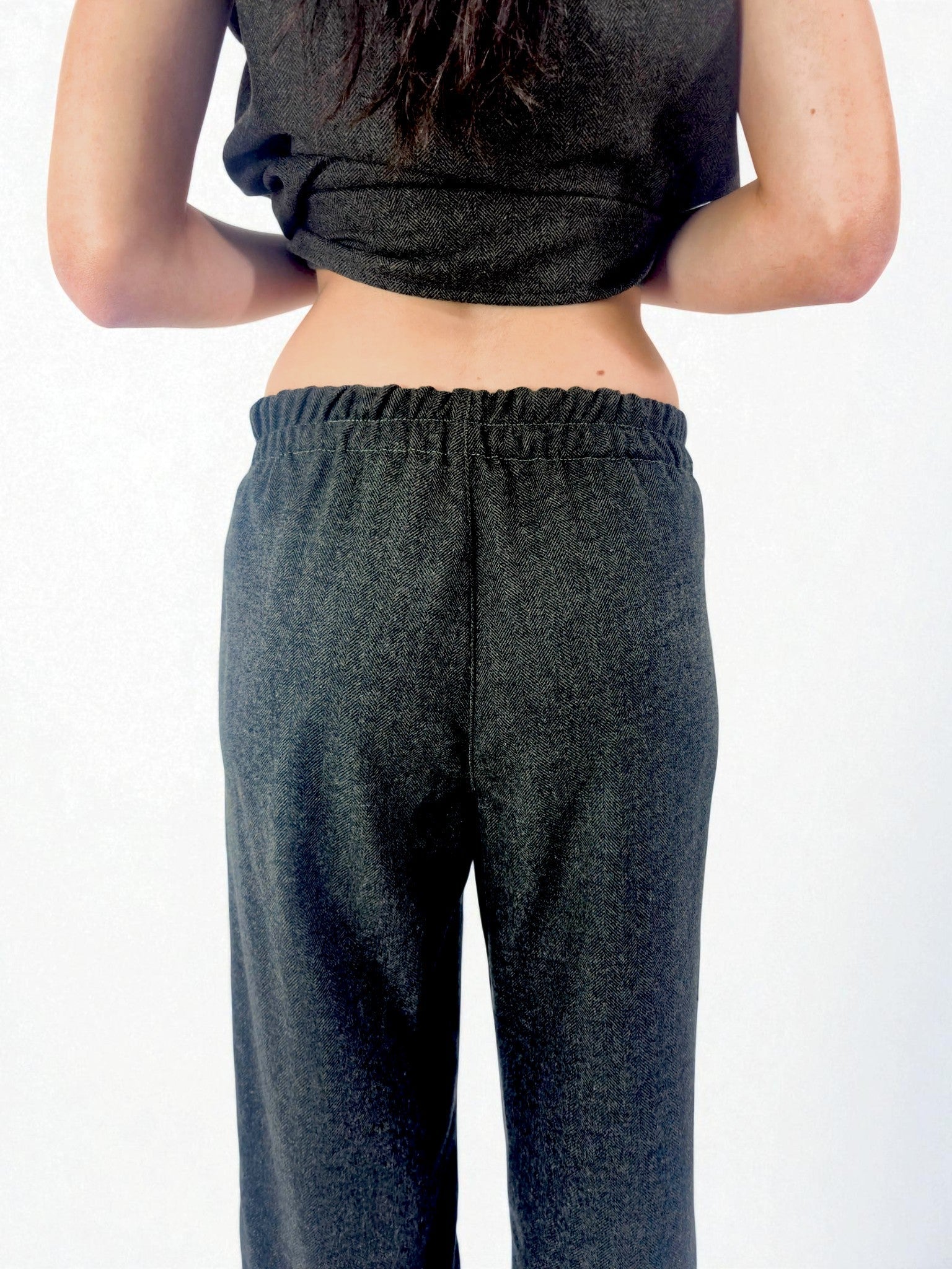 Pantalone caviglia risvolto - MADAME VENICE - FW25 - PRISCA - SPINATINO - BLUE - XS