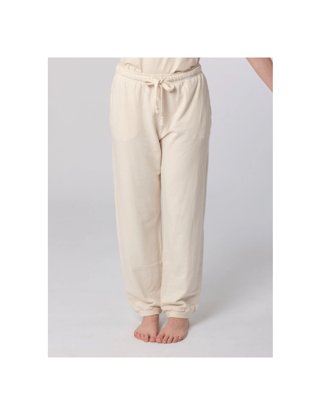 Pantalone elastico - MADAME VENICE - SS25 - PIERA - FELPA LINO - BIANCO - XS