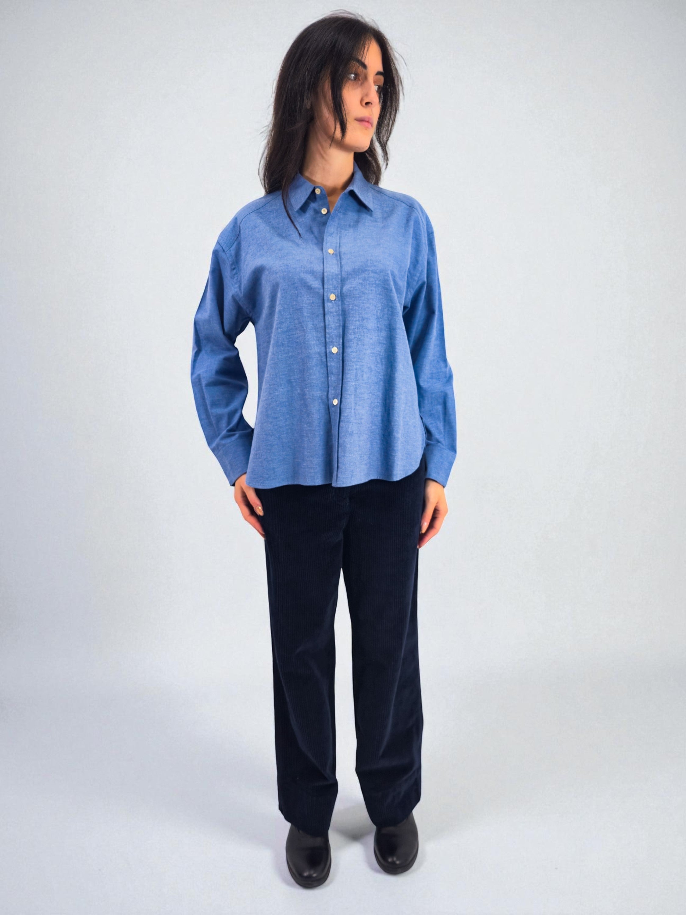 Pantalone palazzo - MADAME VENICE - FW25 - PRISCILLA - VELVET SWEET - BLUE - XS