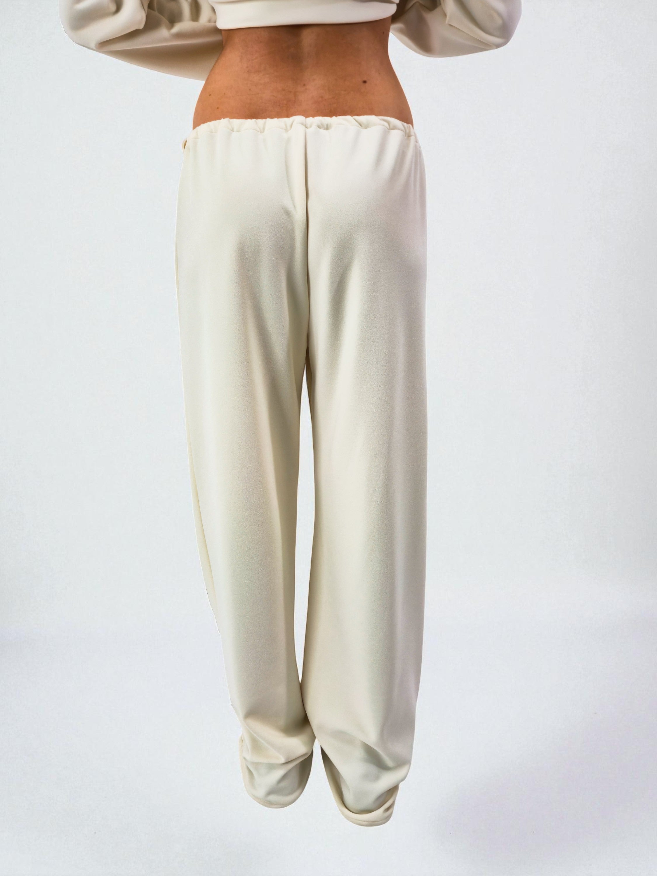 Pantalone palazzo - MADAME VENICE - FW25 - PEONIA - JERSEY TECNICO - BLACK - XS