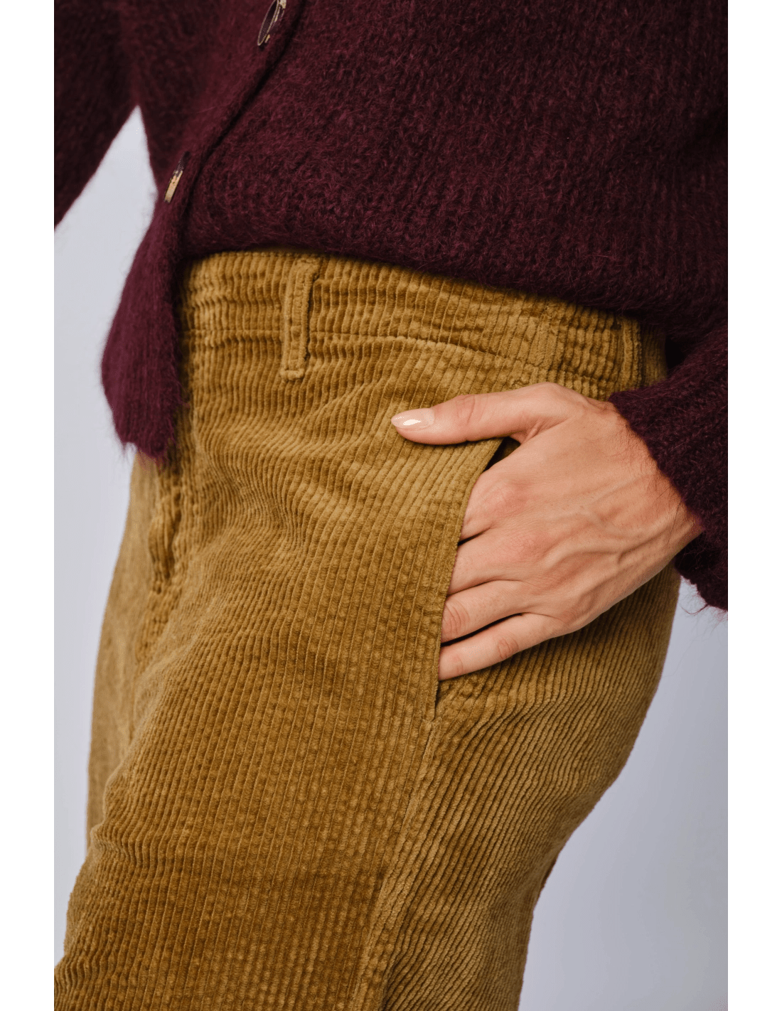 Pantalone strech velluto - MADAME VENICE - FW24 - P11 - VELVET SWEET - CAMEL - XS