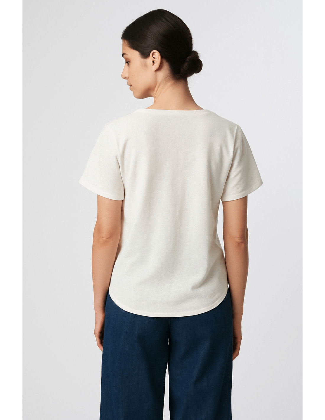 T-shirt giro - MADAME VENICE - SS25 - MOLLY - JERSEY LINO - BIANCO - XS