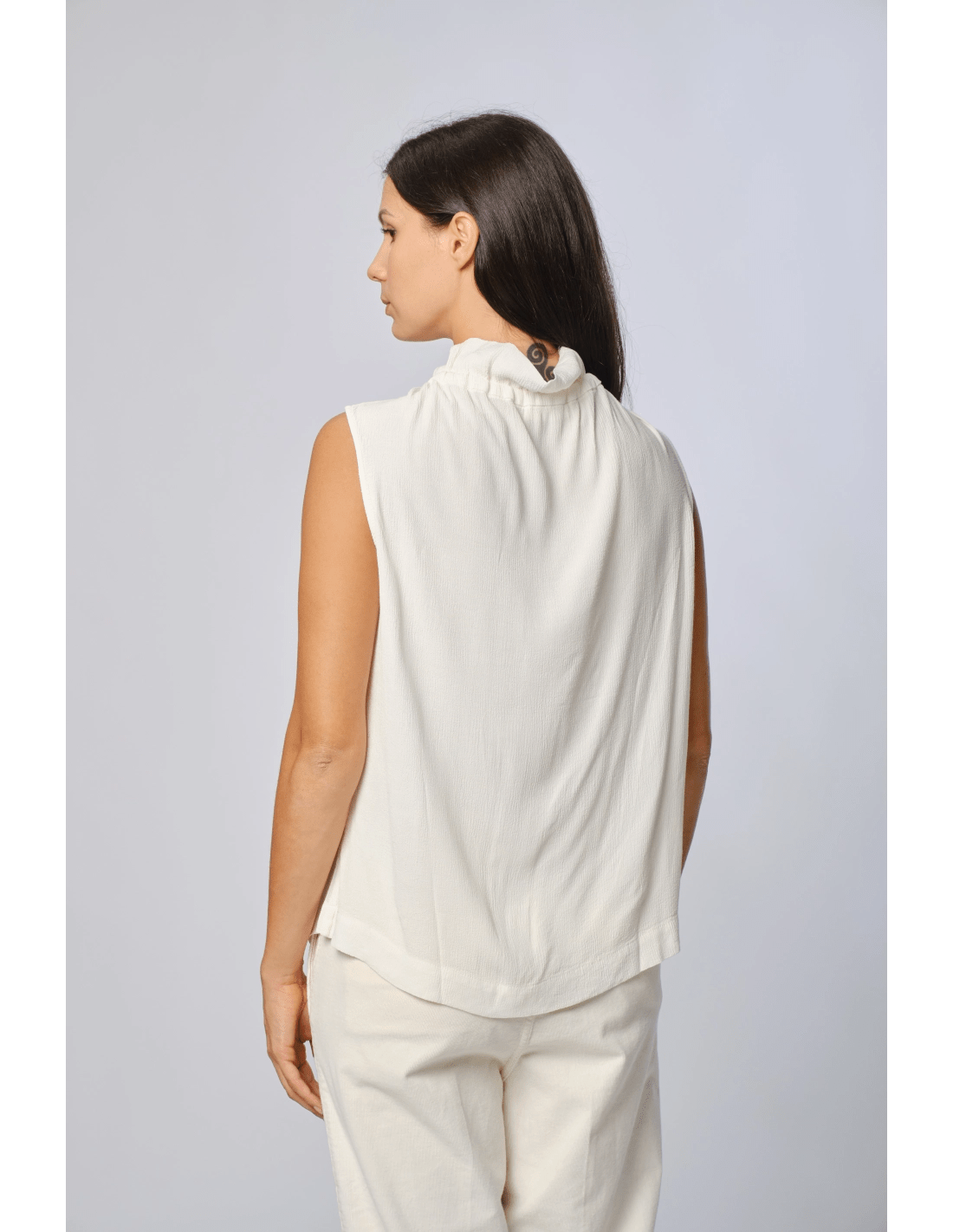 Top viscosa con fiocco - MADAME VENICE - FW24 - V02 - LOLY - BLACK - XS