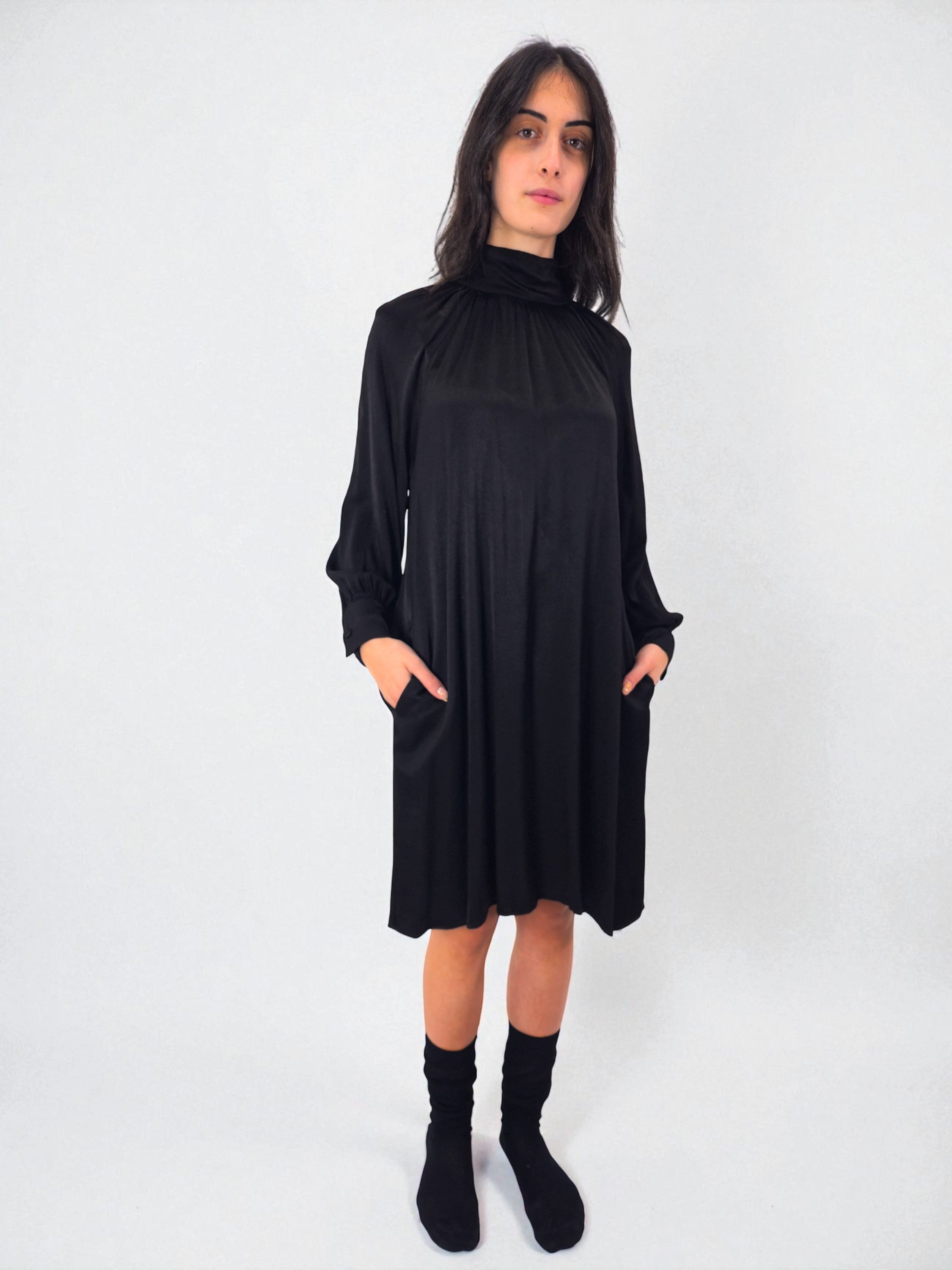 Abito bomboniera - MADAME VENICE - FW25 - ADELE - RASO - BLACK - XS