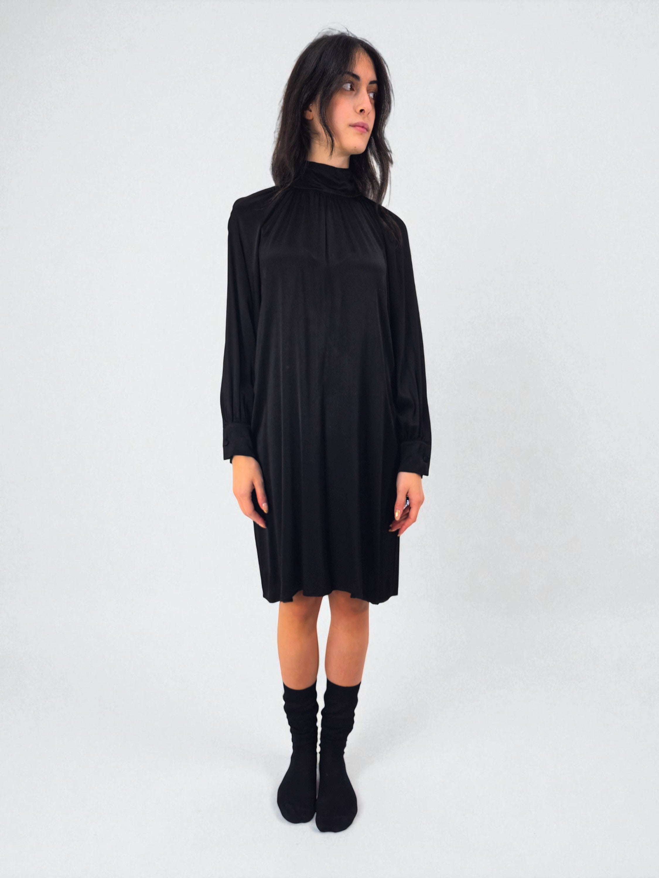 Abito bomboniera - MADAME VENICE - FW25 - ADELE - RASO - BLACK - XS