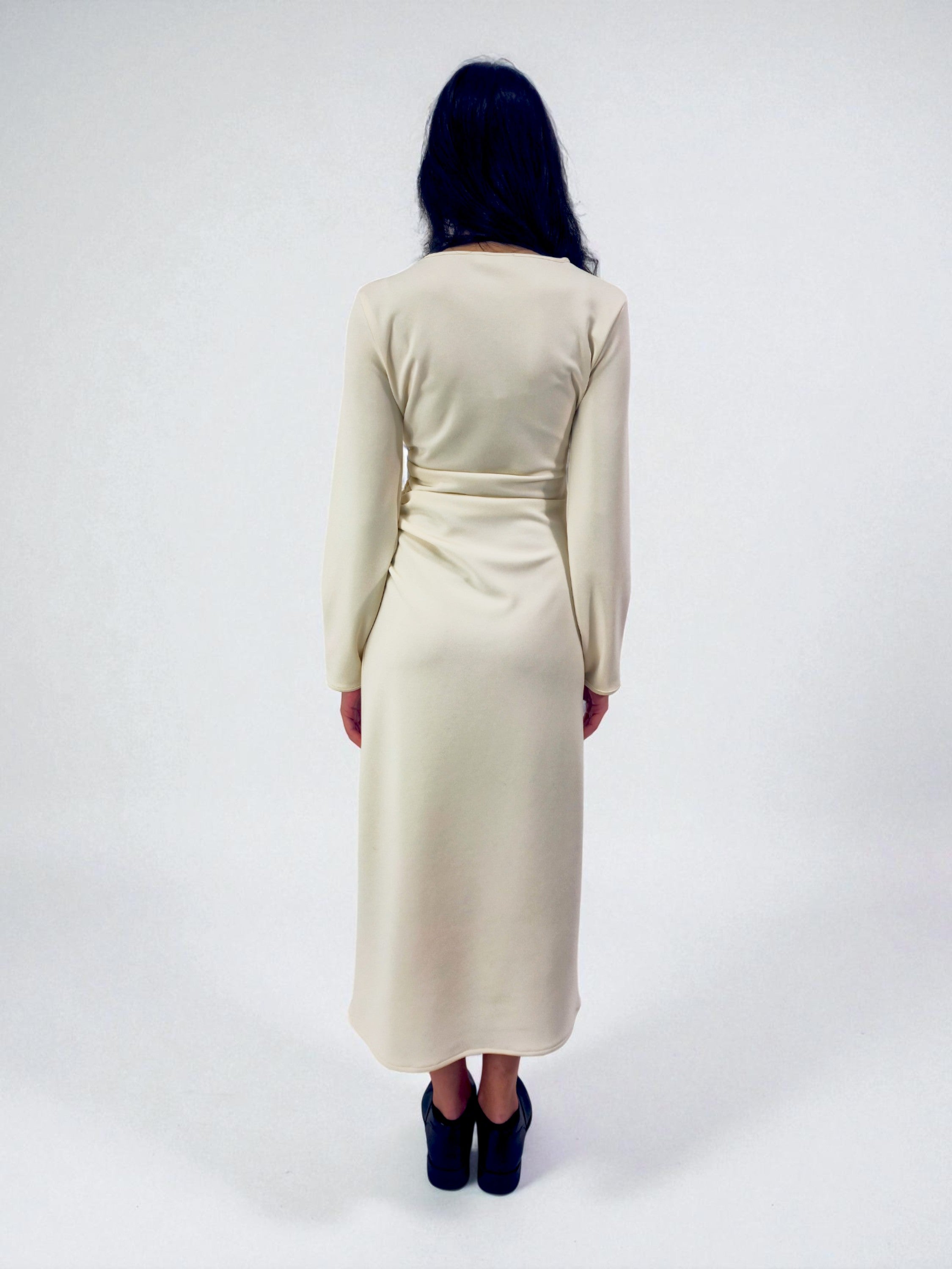 Abito con arricci fianco - MADAME VENICE - FW25 - ANGY - JERSEY TECNICO - BLACK - XS