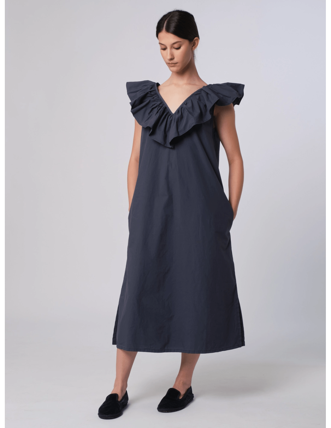 Abito volant - MADAME VENICE - SS25 - ADA - AVVERBIO - BLU - XS