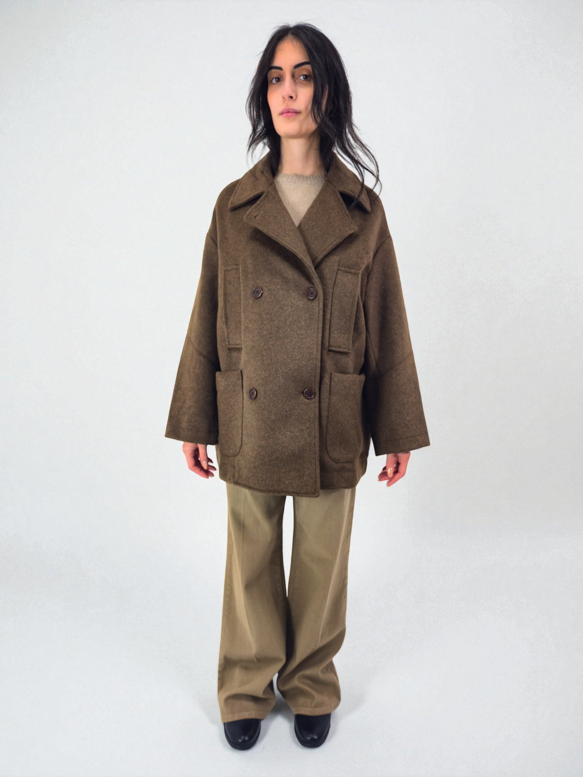 Caban - MADAME VENICE - FW25 - GISELLE - SOFT WOOL - BLACK - XS