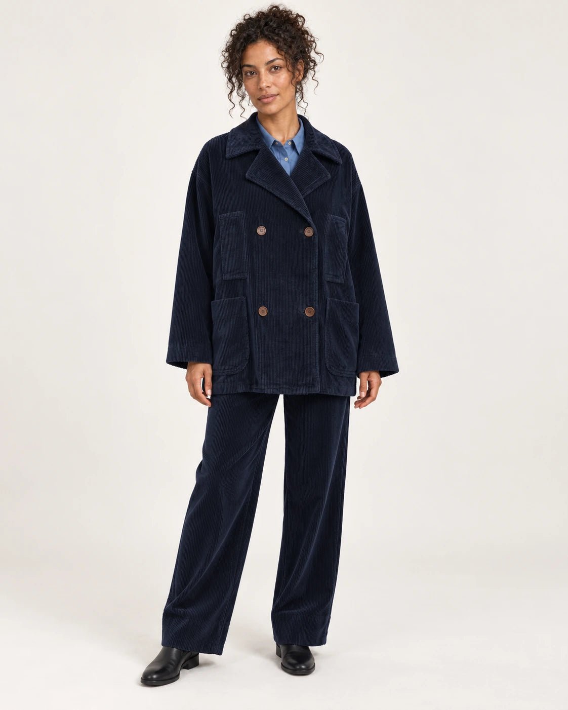 Caban blu, vista frontale - MADAME VENICE - FW25 - GISELLE - VELVET SWEET #Colore_Blue