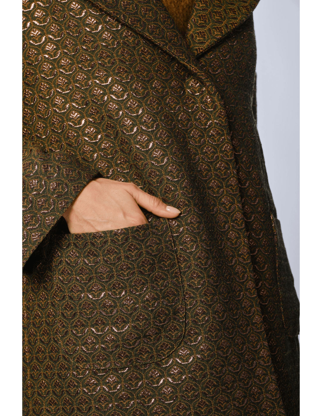 Caban imbottito jacquard - MADAME VENICE - FW24 - G07 - JACQUARD - PRUNE & GREEN - XS