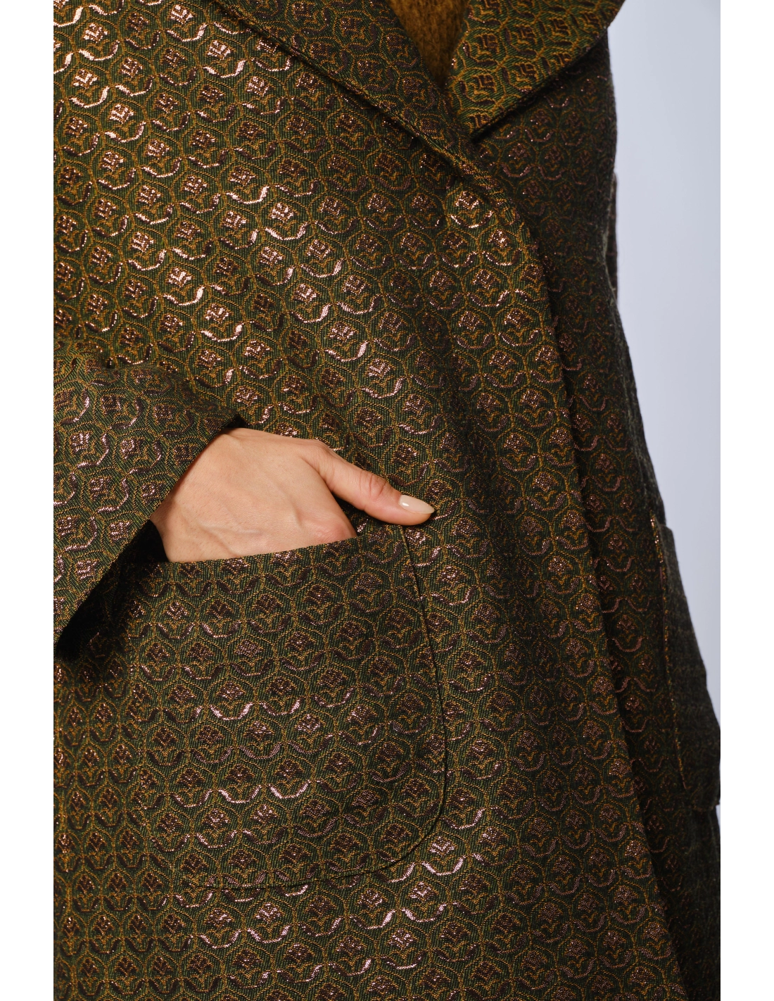 Caban imbottito jacquard