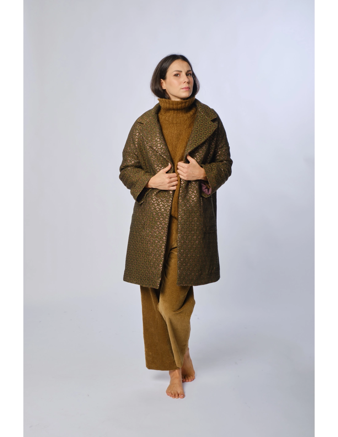 Caban imbottito jacquard