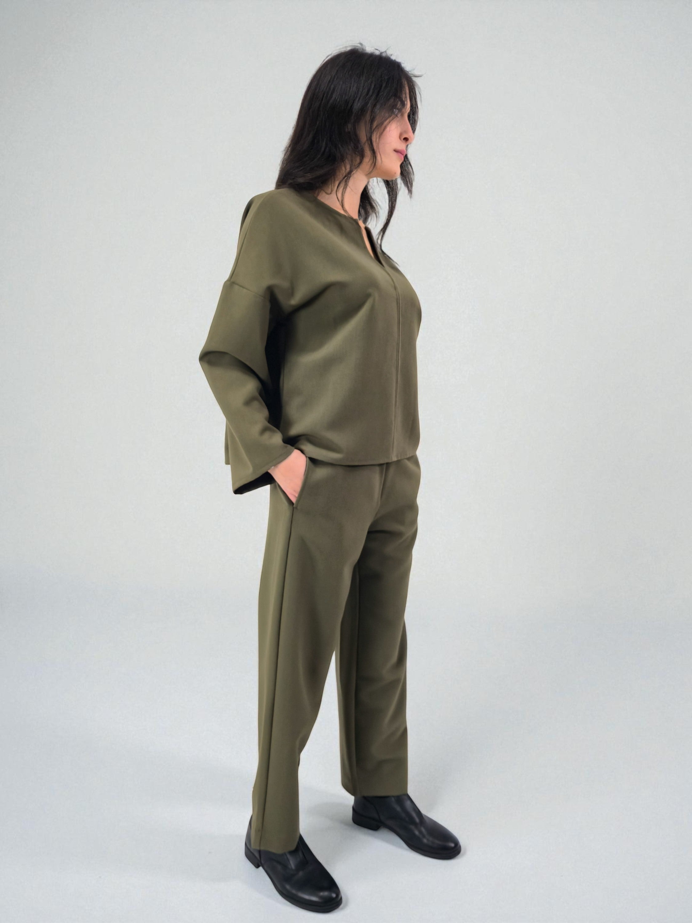 Caftano - MADAME VENICE - FW25 - CLOTILDE - CREPE TECNICO - BLACK - XS