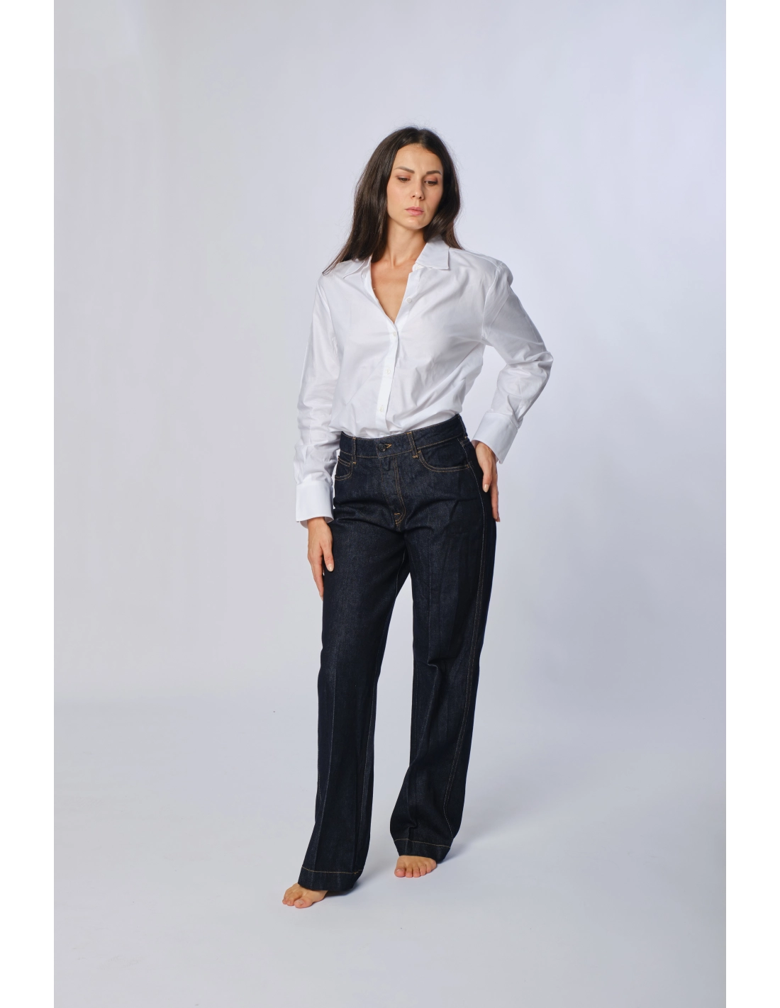 Camicia faldone oxford