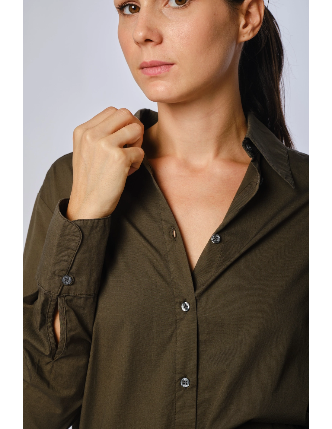 Camicia faldone popeline