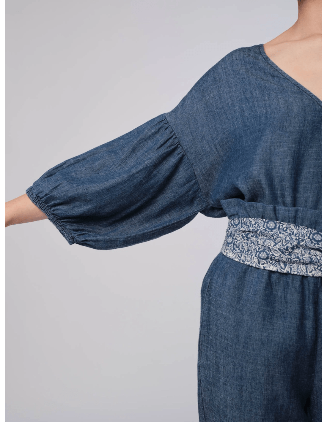 Camicia manica palloncino - MADAME VENICE - SS25 - CLARA - CHAMBRAY - STONE WASH - XS