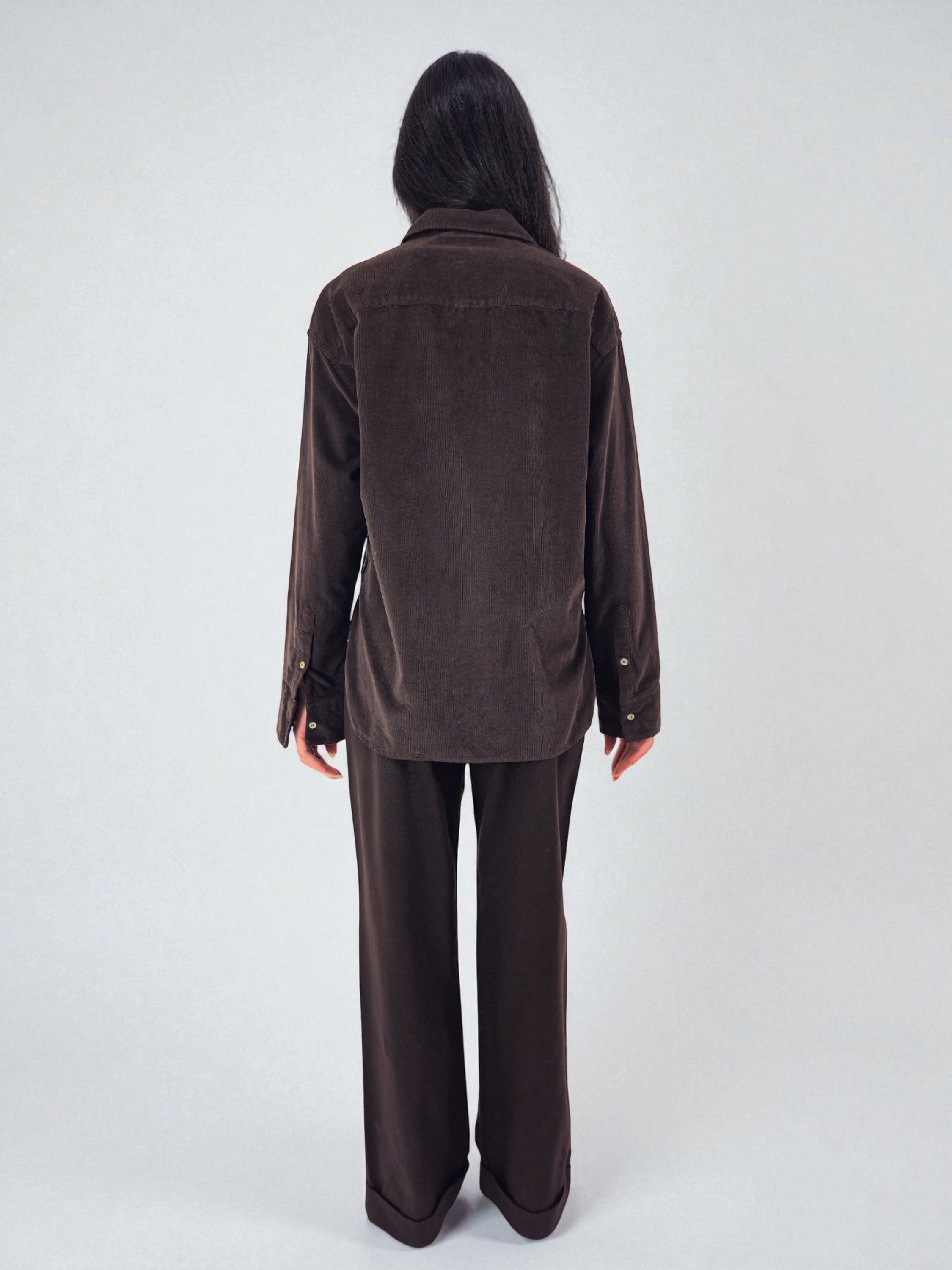 Camicia tasconi - MADAME VENICE - FW25 - CECILIA - VELVET TENCEL - BROWN - XS