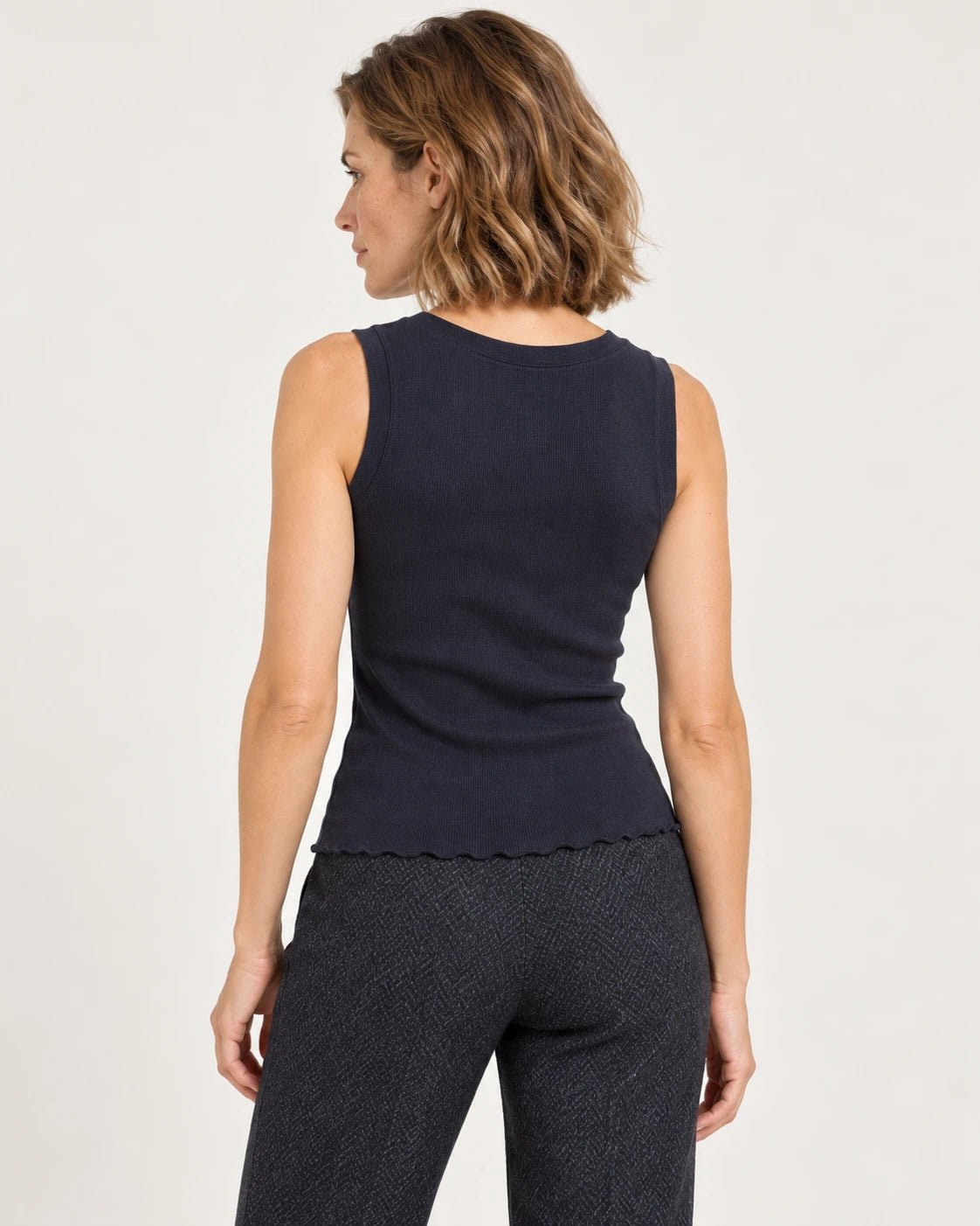 Canotta blu, vista posteriore - MADAME VENICE - FW25 - VERONICA - COSTINA #Colore_Blue