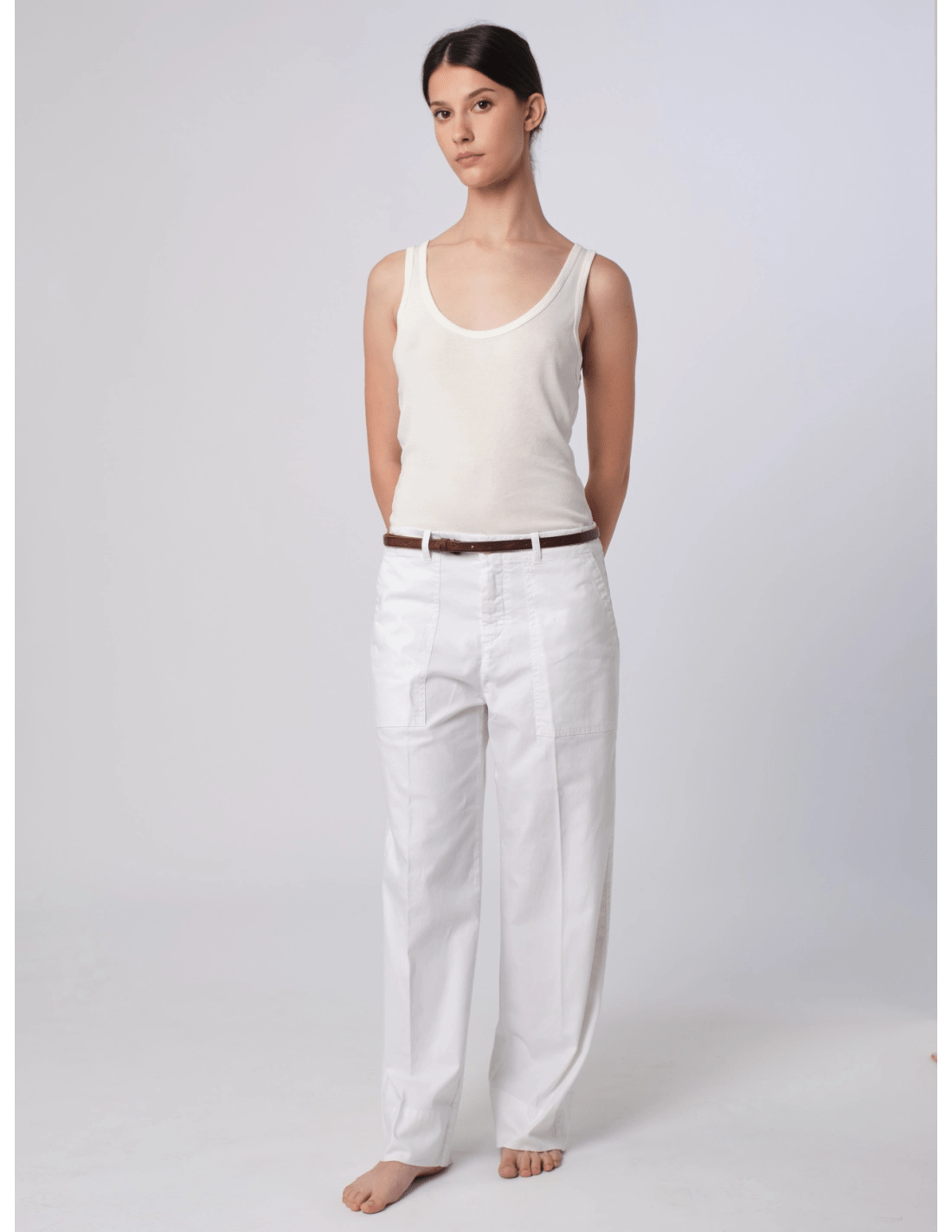 Canotta spalla stretta - MADAME VENICE - SS25 - VITTORIA - COSTINA - BIANCO - XS