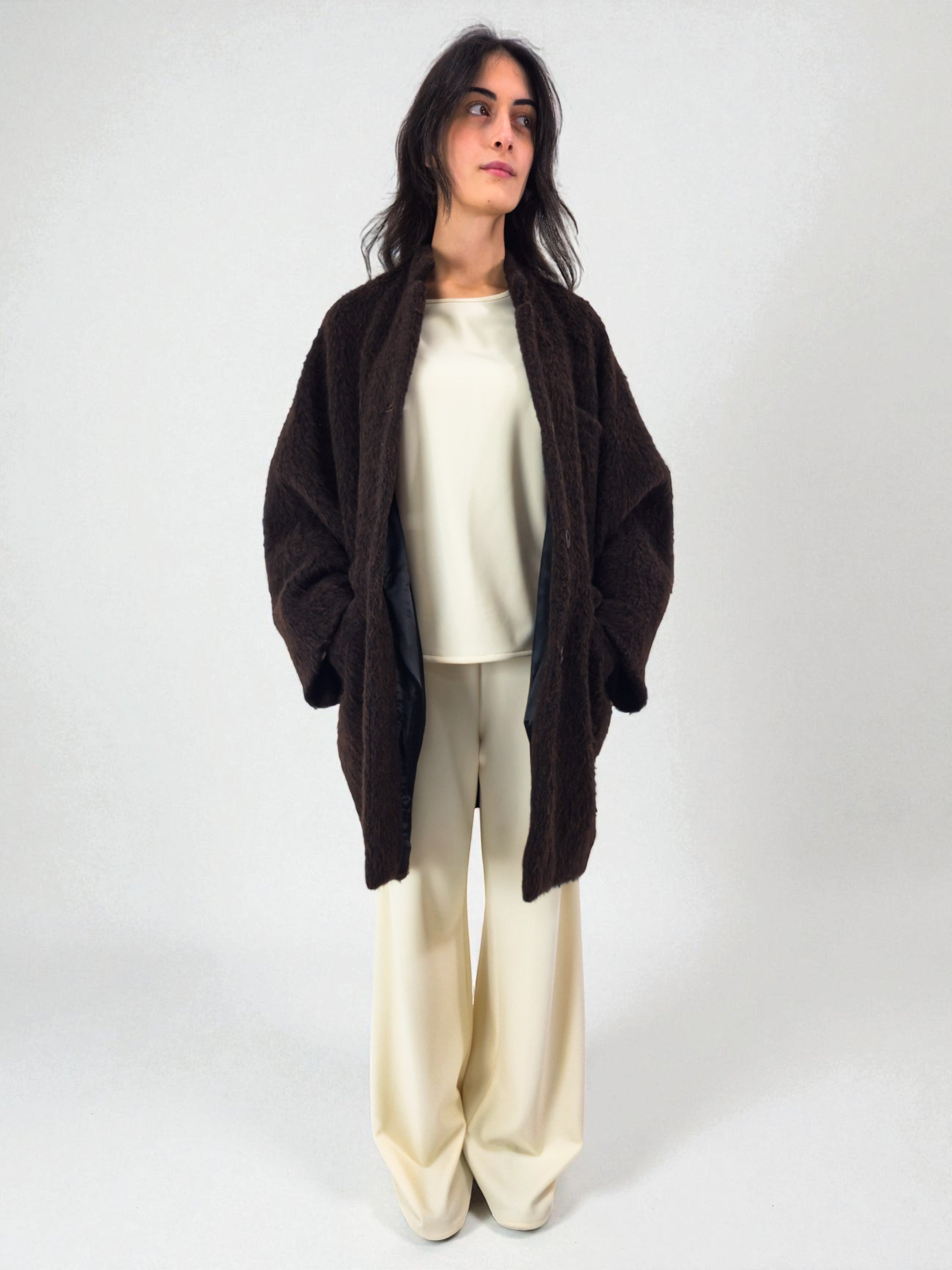 Cappotto - MADAME VENICE - FW25 - GIUDITTA - WOOL BRUSH - BROWN - XS