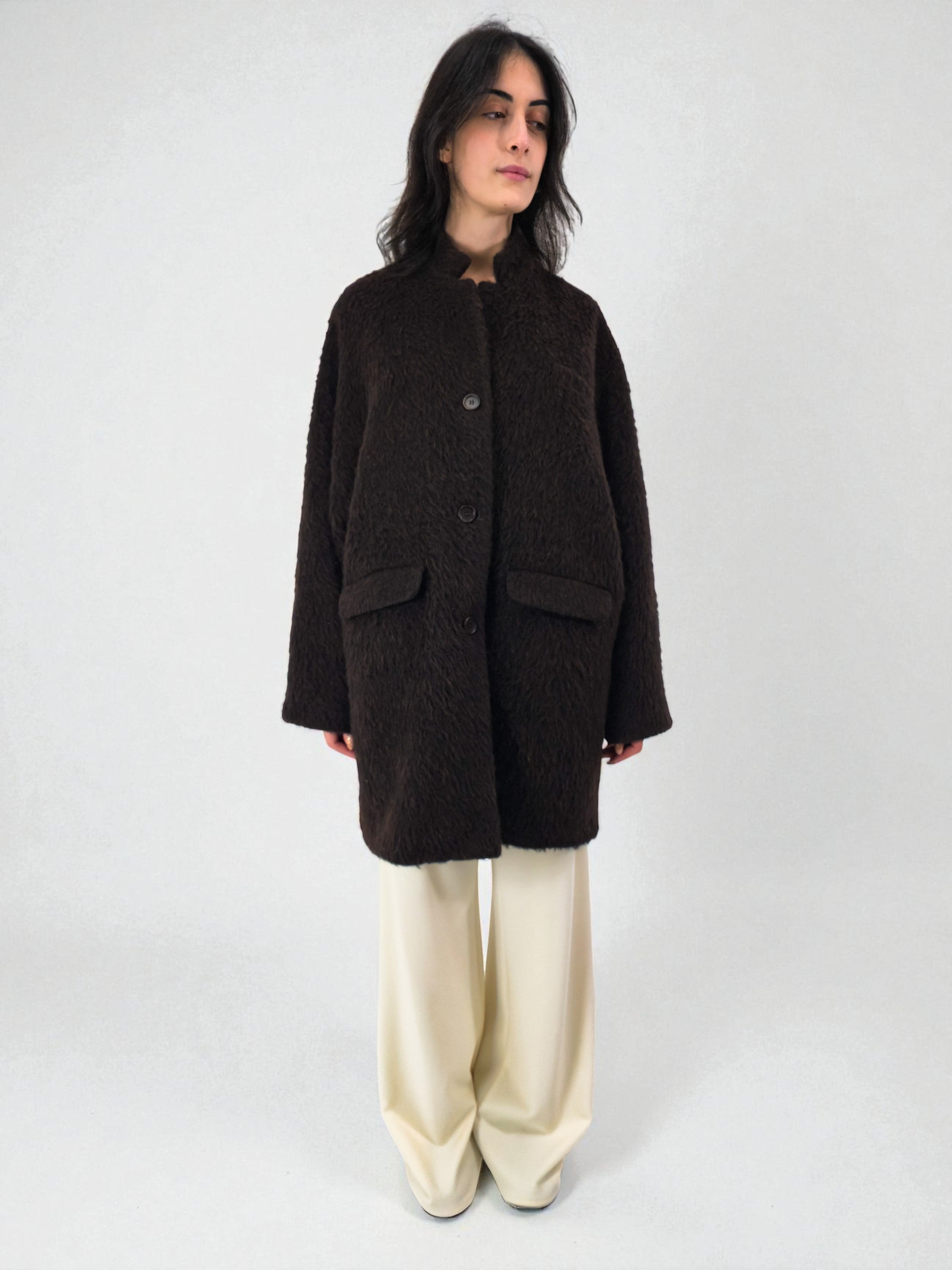 Cappotto - MADAME VENICE - FW25 - GIUDITTA - WOOL BRUSH - BROWN - XS