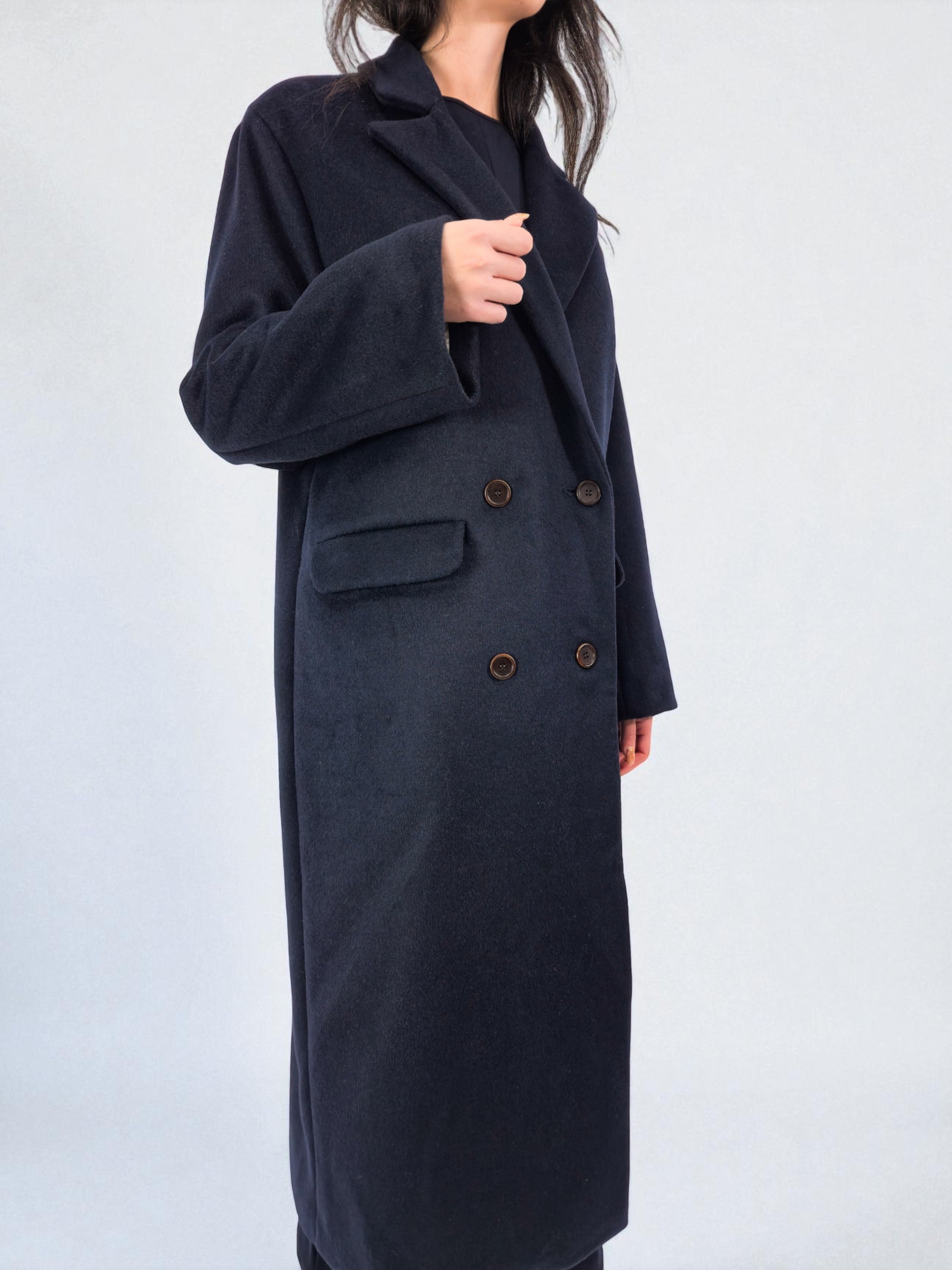 Cappotto over - MADAME VENICE - FW25 - GEORGIA - SOFT WOOL - BLACK - XS