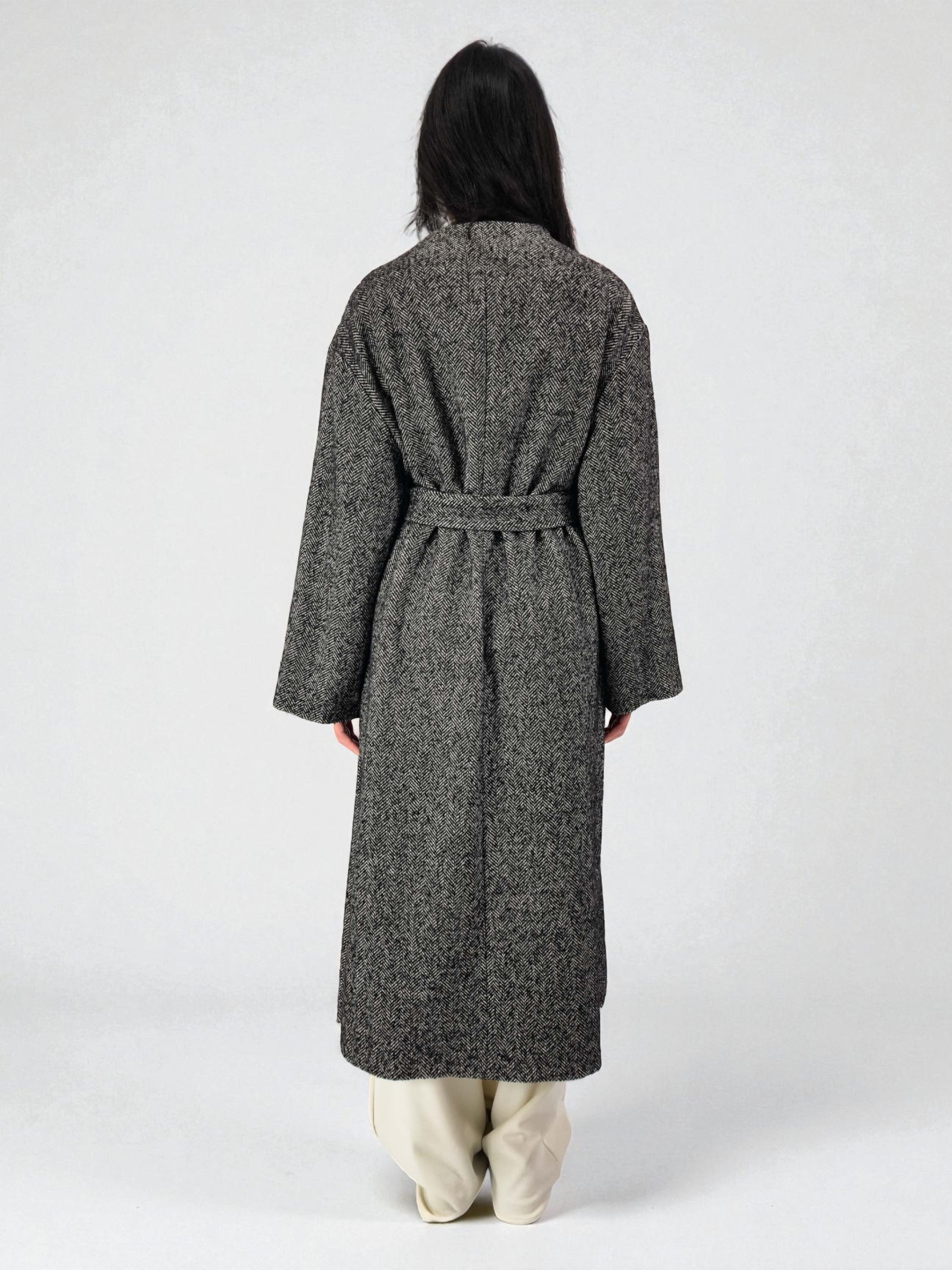 Cappotto over - MADAME VENICE - FW25 - GIADA - SPIGATO - BLACK / WHITE - XS