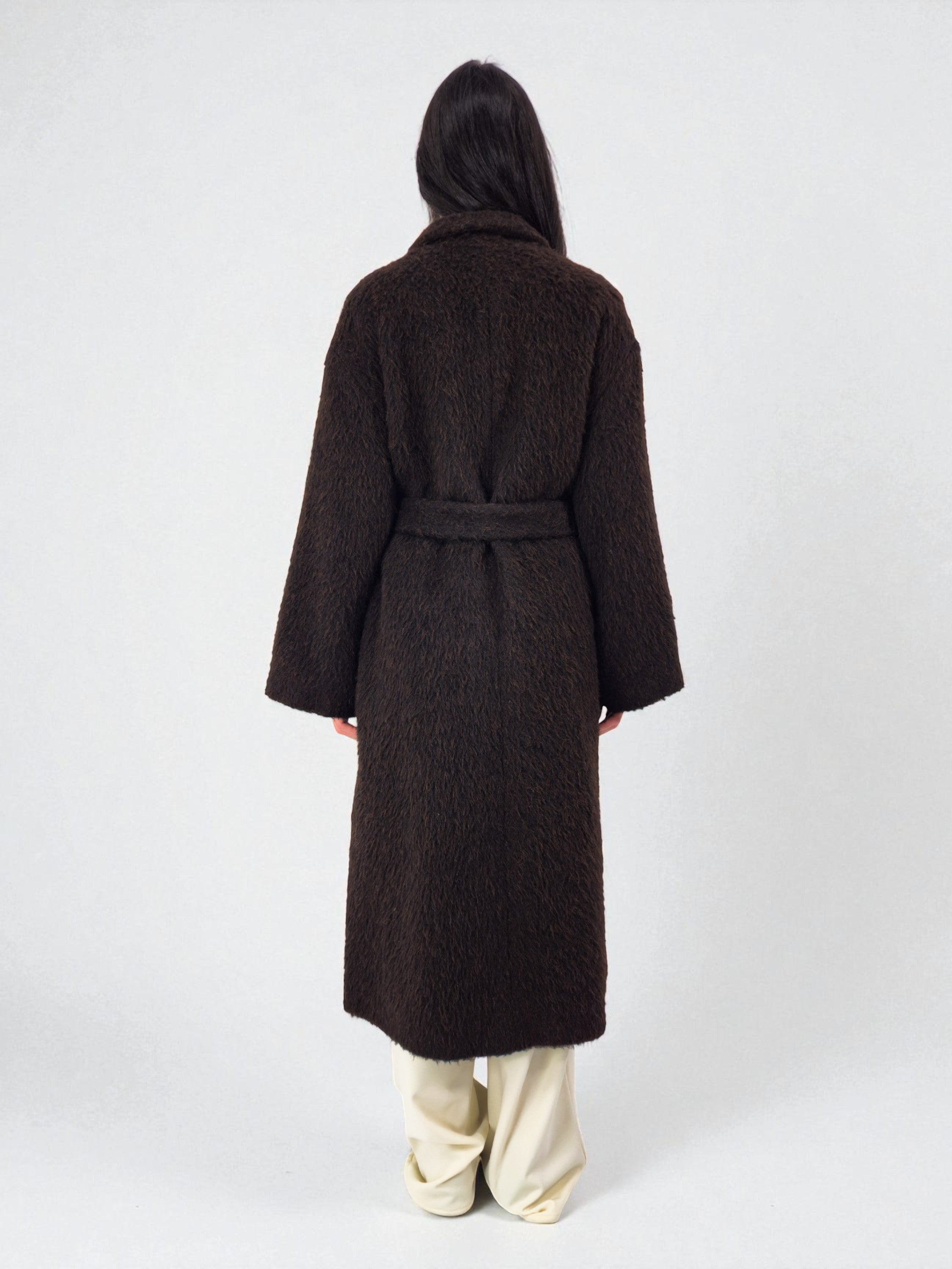 Cappotto over foderato - MADAME VENICE - FW25 - GIORGINA - WOOL BRUSH - BROWN - XS