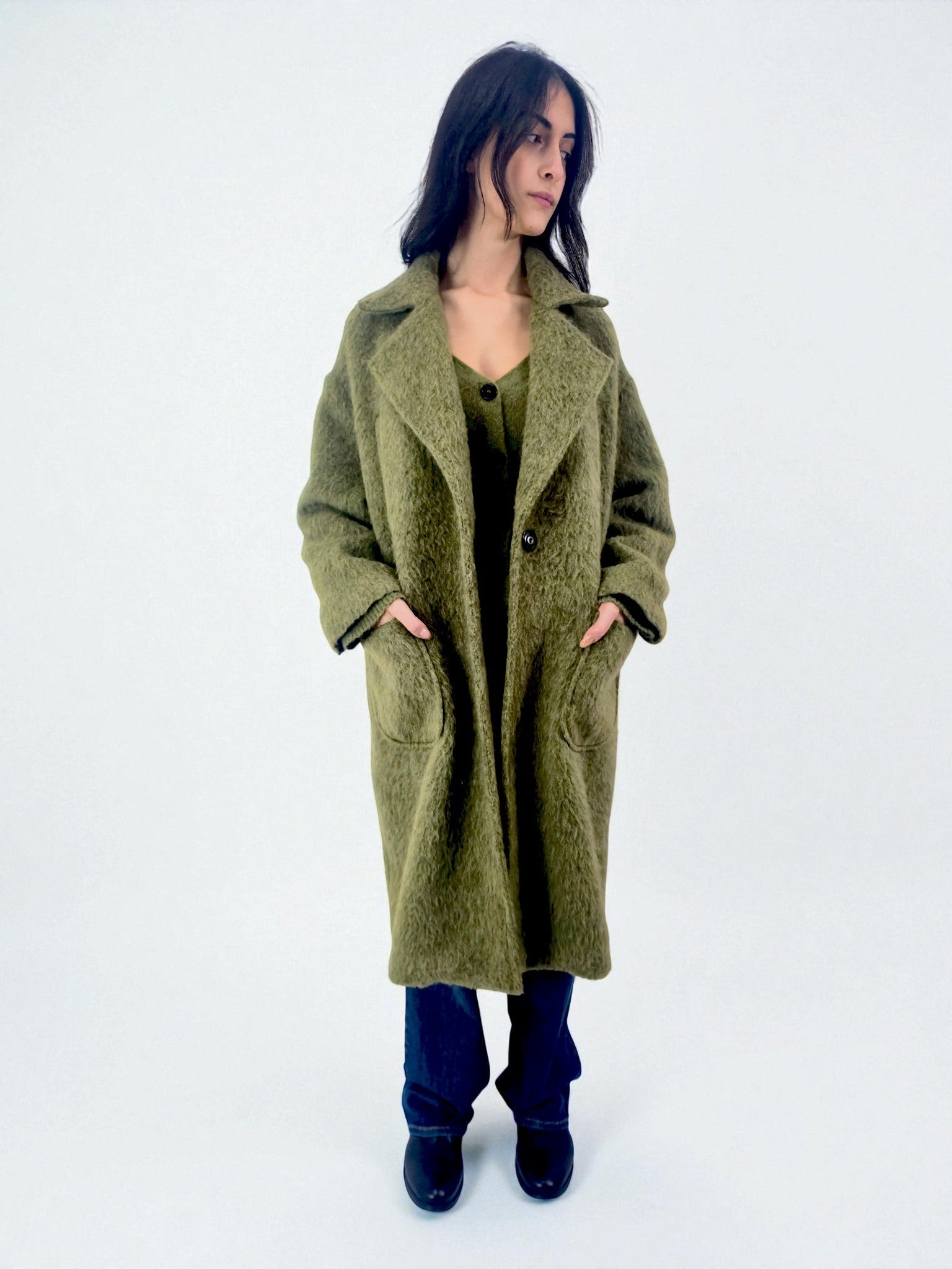 Cappotto petto foderato - MADAME VENICE - FW25 - GENNY - WOOL BRUSH - BROWN - XS