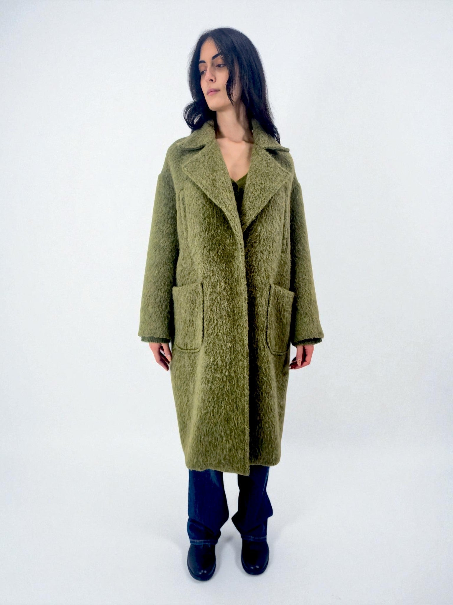 Cappotto petto foderato - MADAME VENICE - FW25 - GENNY - WOOL BRUSH - BROWN - XS