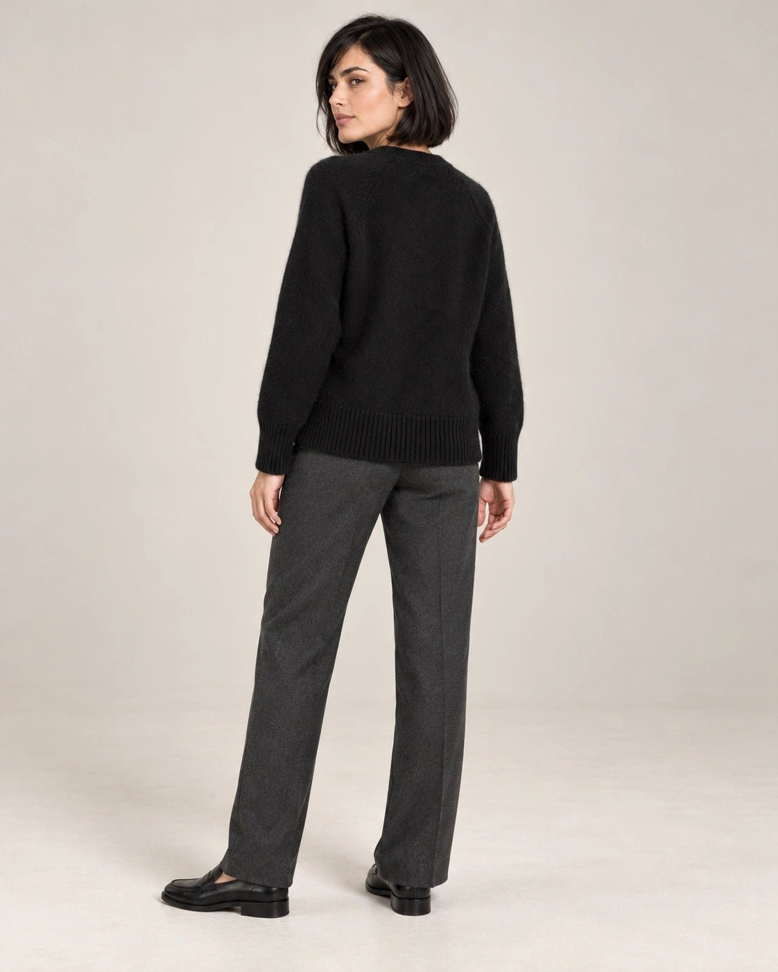 Cardigan nero, vista posteriore - MADAME VENICE - FW26 - SABRINA - PEPITA #Colore_Nero