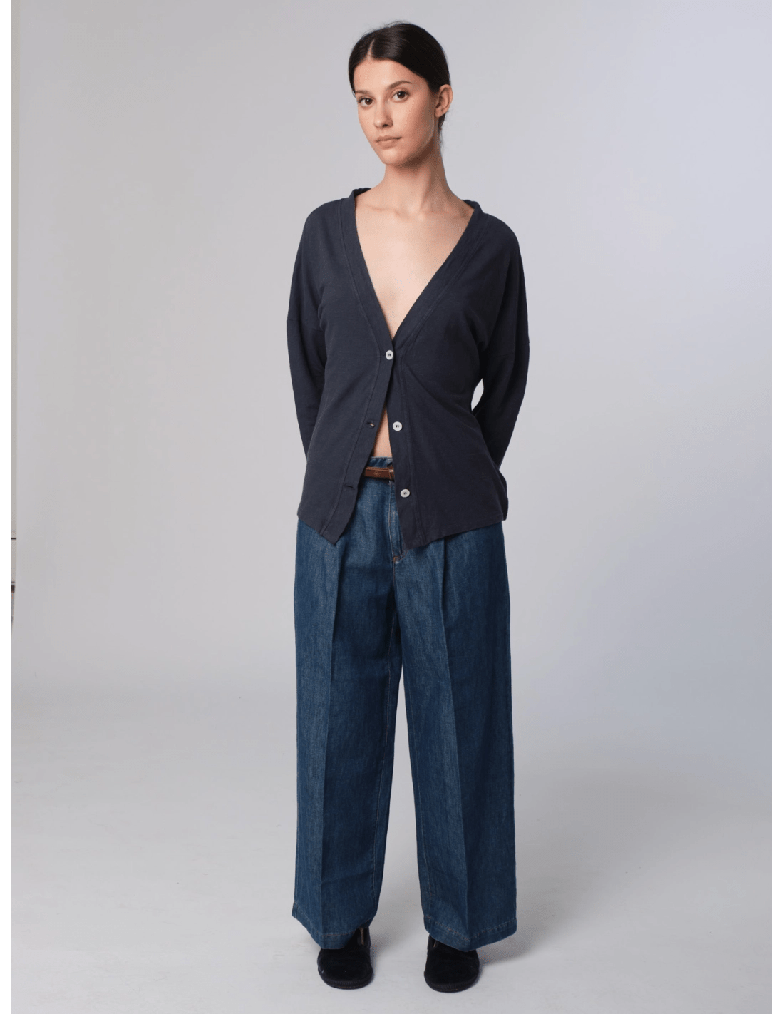 Cardigan - MADAME VENICE - SS25 - MINA - JERSEY LINO - BLU - XS