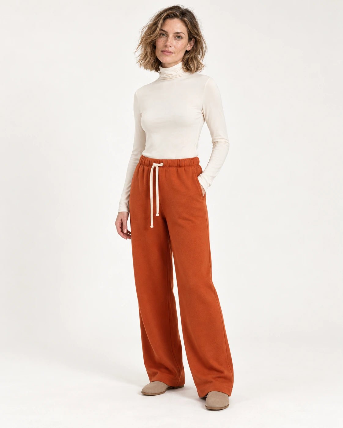 Dolcevita naturale, vista frontale - MADAME VENICE - FW25 - MAELLE - JERSEY #Colore_Natural
