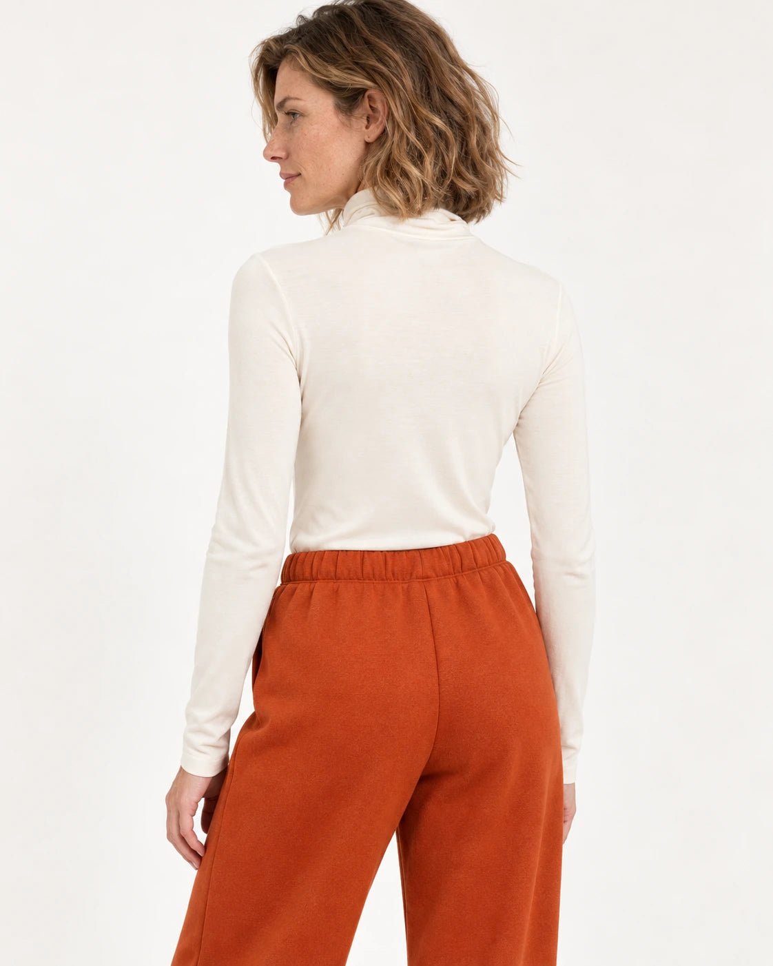 Dolcevita naturale, vista posteriore - MADAME VENICE - FW25 - MAELLE - JERSEY #Colore_Natural