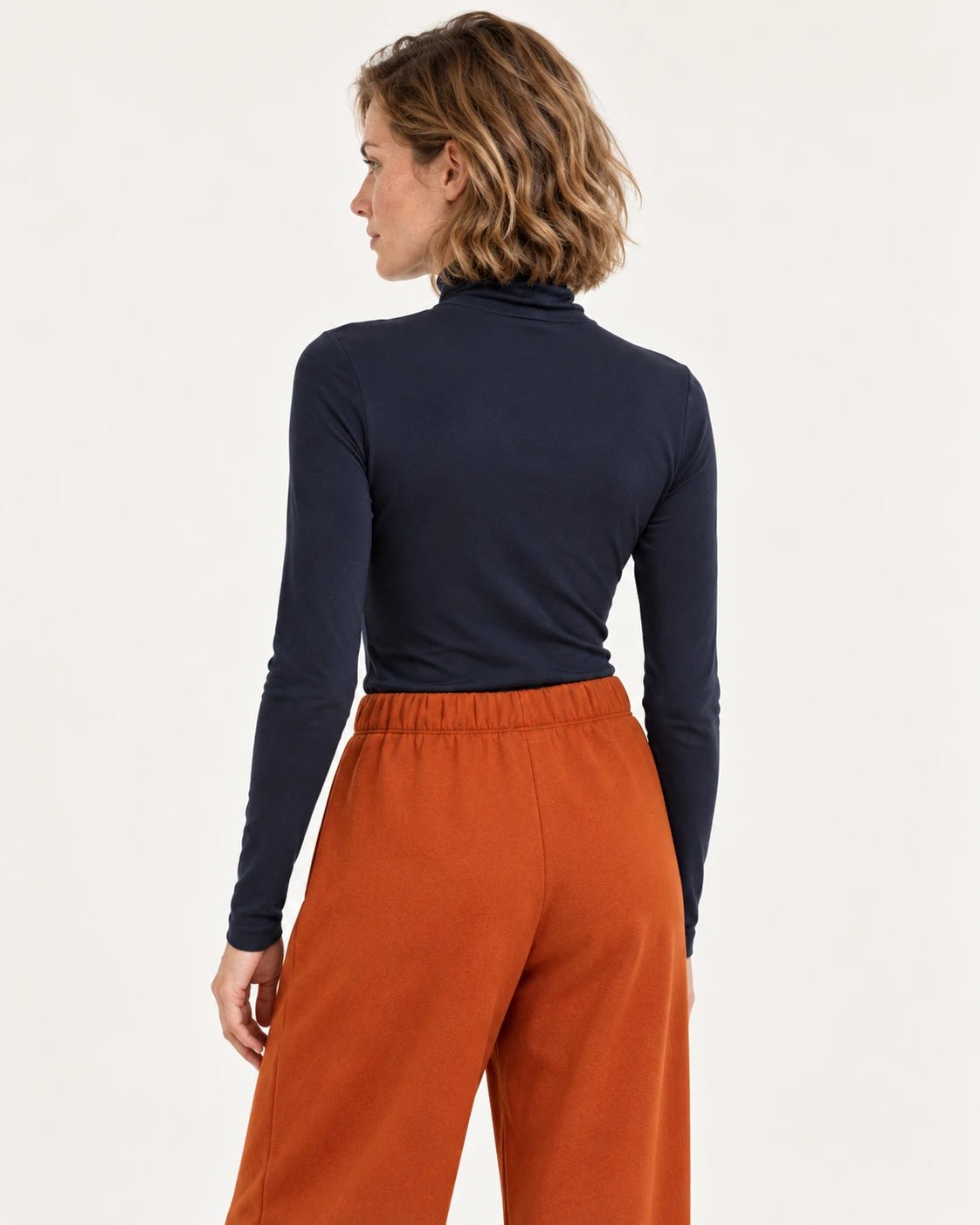 Dolcevita blu, vista posteriore - MADAME VENICE - FW25 - MAELLE - JERSEY #Colore_Blue