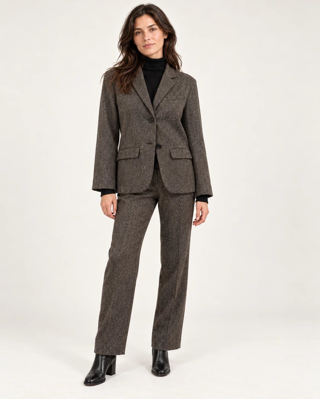 Giacca marrone, vista frontale - MADAME VENICE - FW25 - GAIA - SPINATINO #Colore_Brown