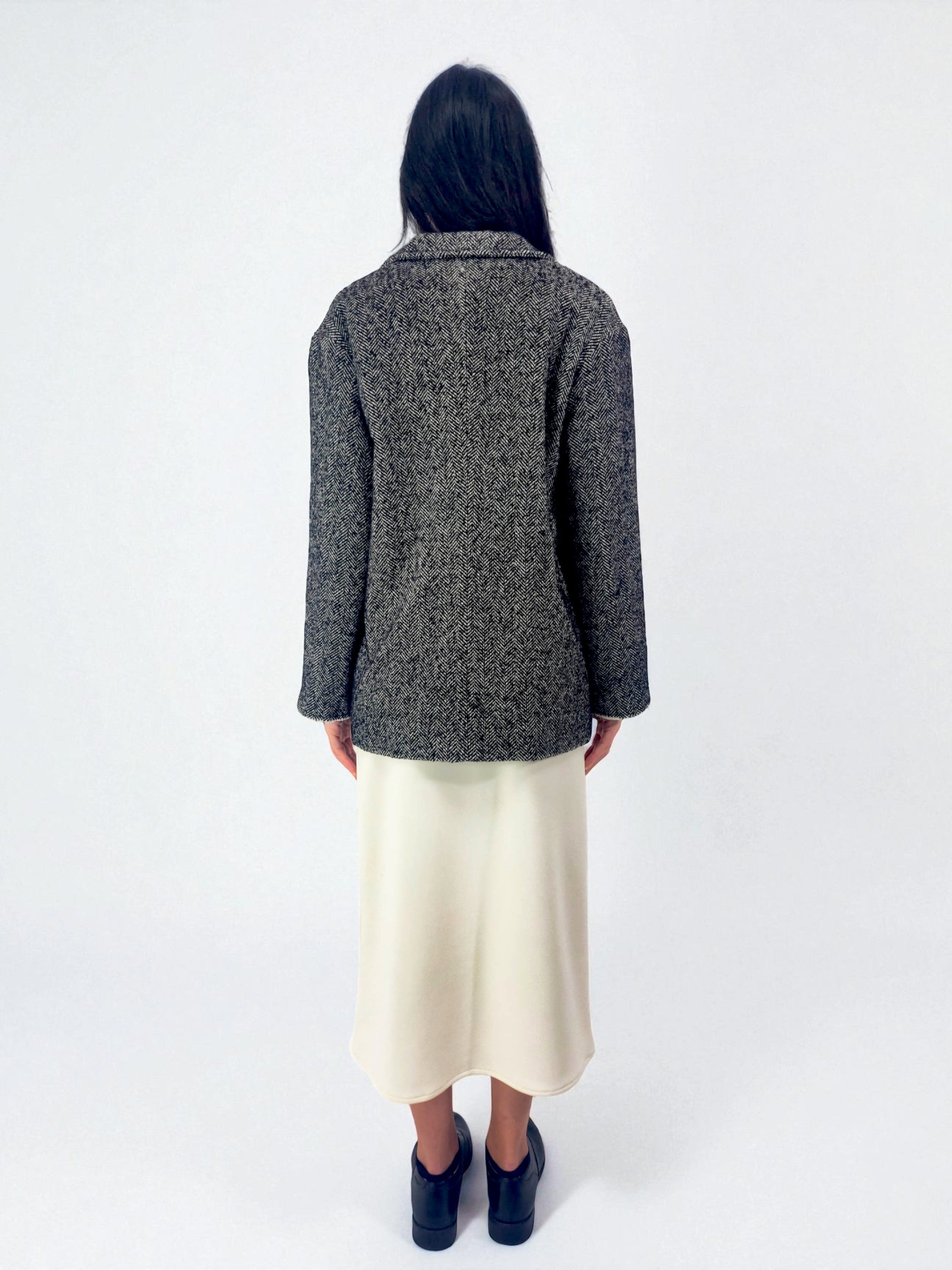 Giacca foderata tasca toppa - MADAME VENICE - FW25 - GILDA - SPIGATO - BLACK / WHITE - XS