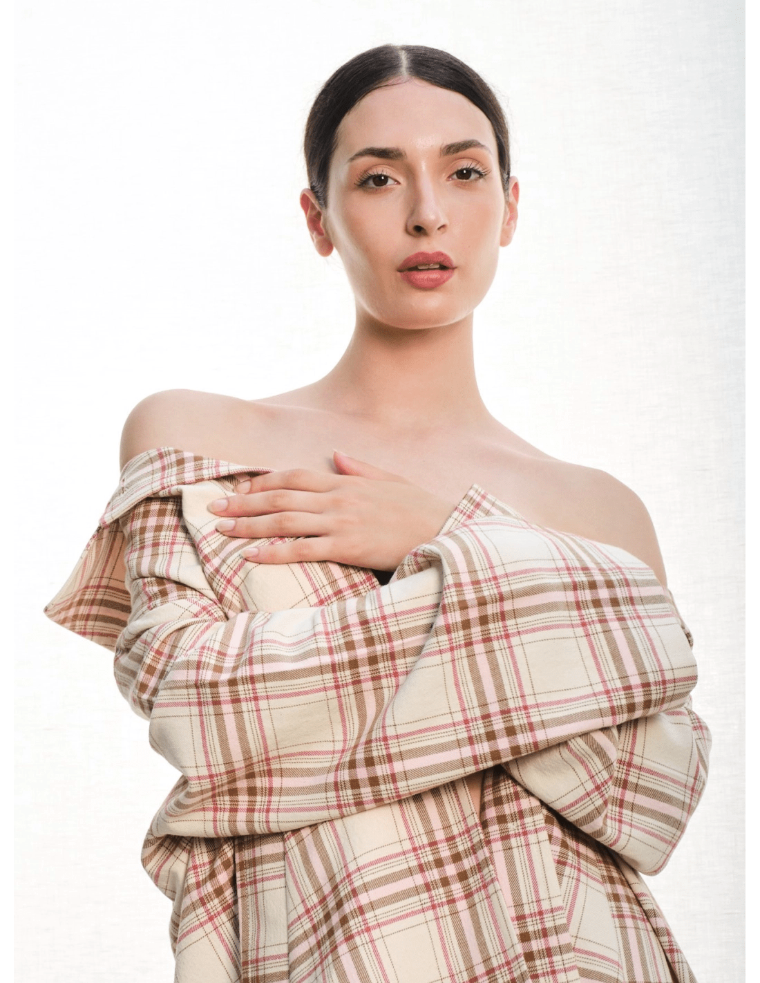 Giacca lunga - MADAME VENICE - SS25 - GERALDINE - BULL CHECK - QUADRO ROSA - XS