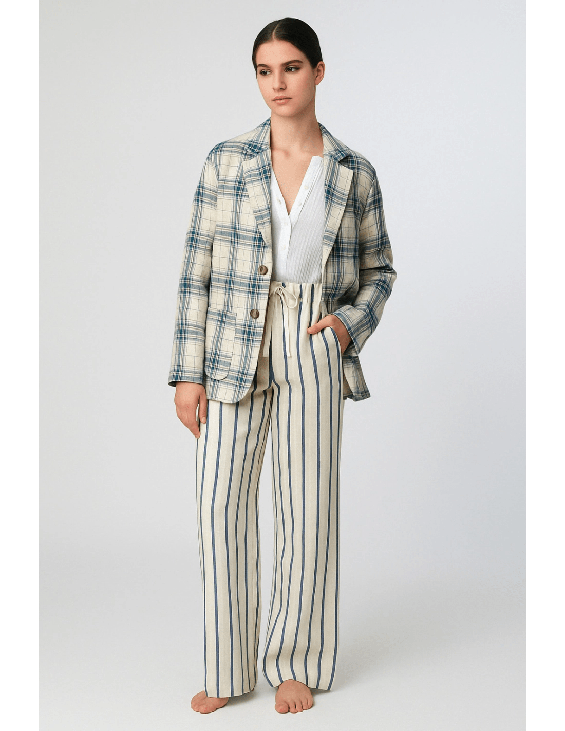 Giacca over - MADAME VENICE - SS25 - GUENDA - BULL CHECK - QUADRO ROSA - XS