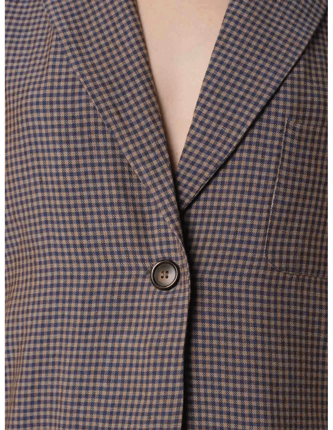 Giacca over - MADAME VENICE - SS25 - GUENDA - CHECK LINO - BLU - XS