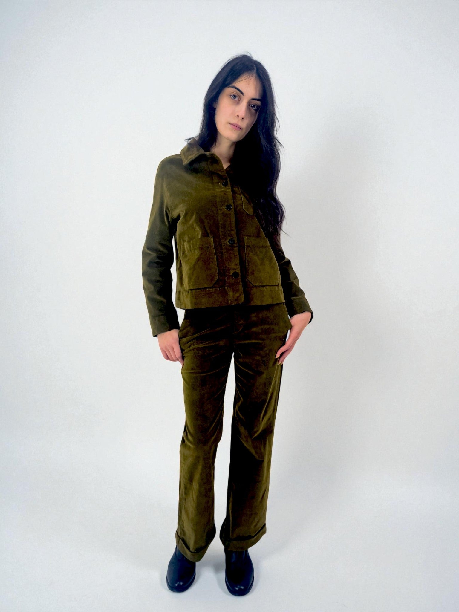 Giacchina sfoderata - MADAME VENICE - FW25 - GIANNA - VELVET 2000 - BLUE - XS