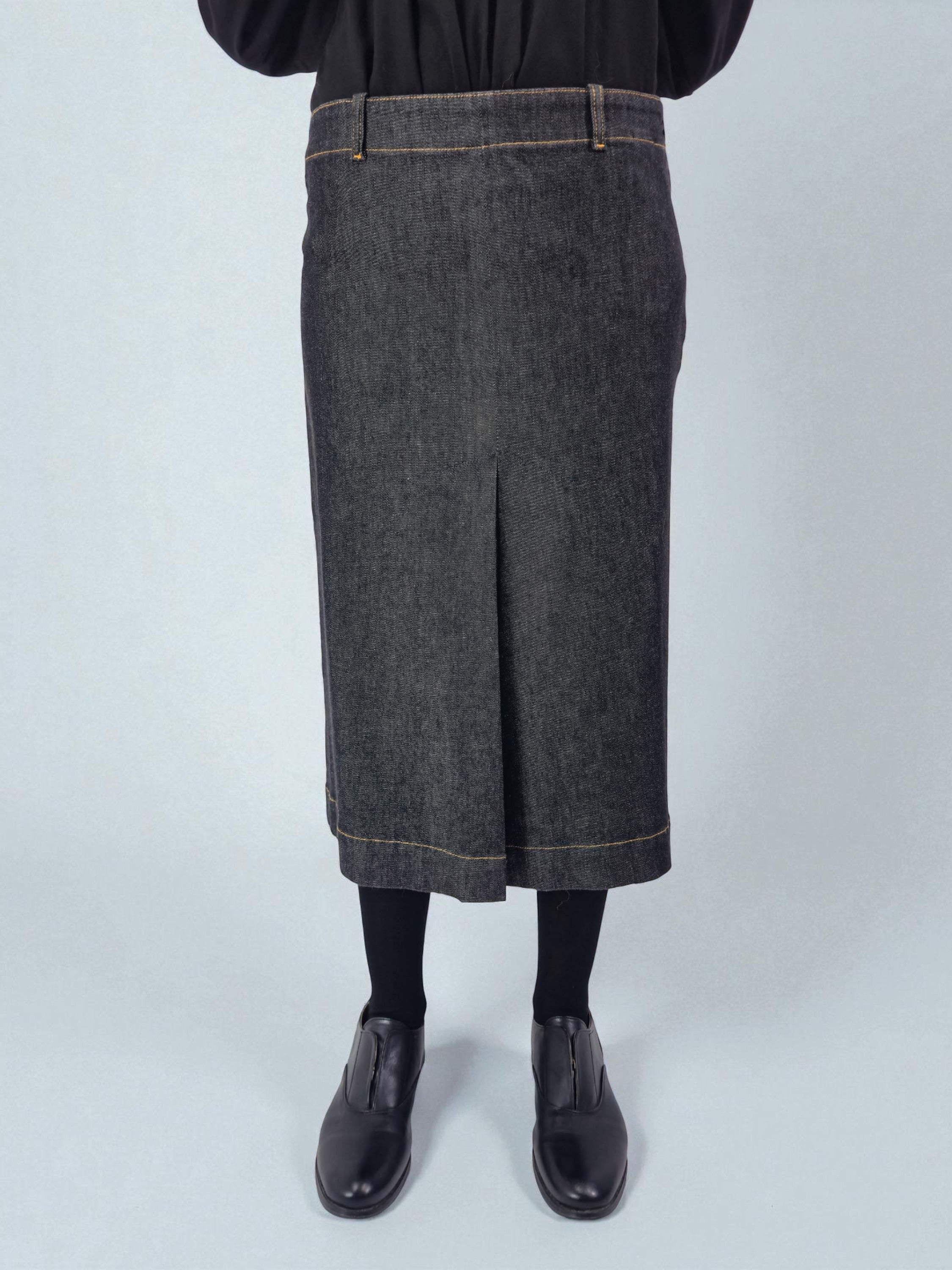 Gonna faldone - MADAME VENICE - FW25 - NORA - DENIM - BLACK RINSE - XS