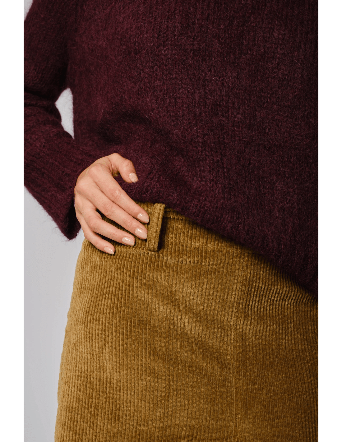 Gonna faldone velluto - MADAME VENICE - FW24 - N03 - VELVET SWEET - CAMEL - XS