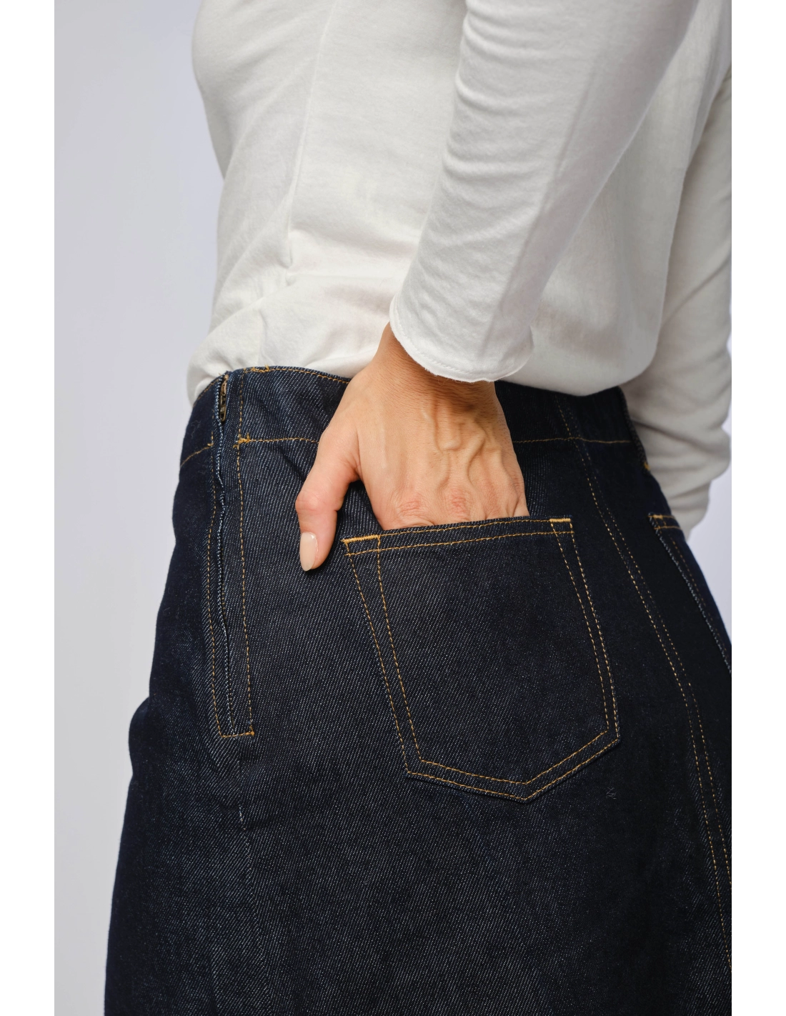 Gonna faldoni denim