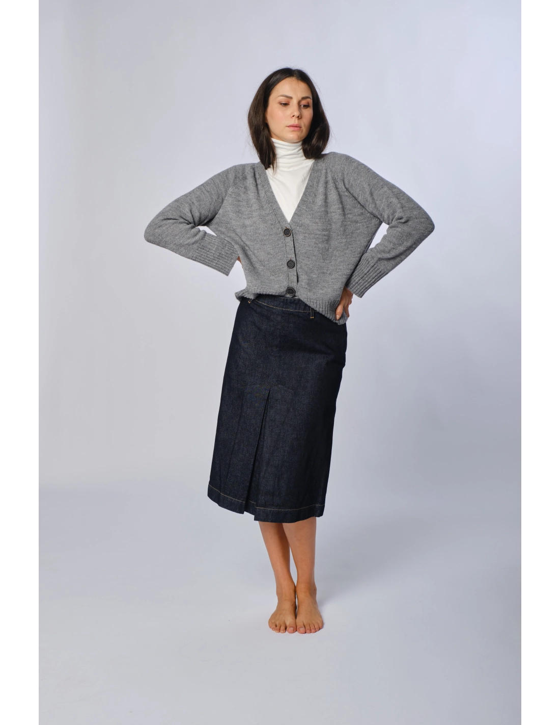 Gonna faldoni denim