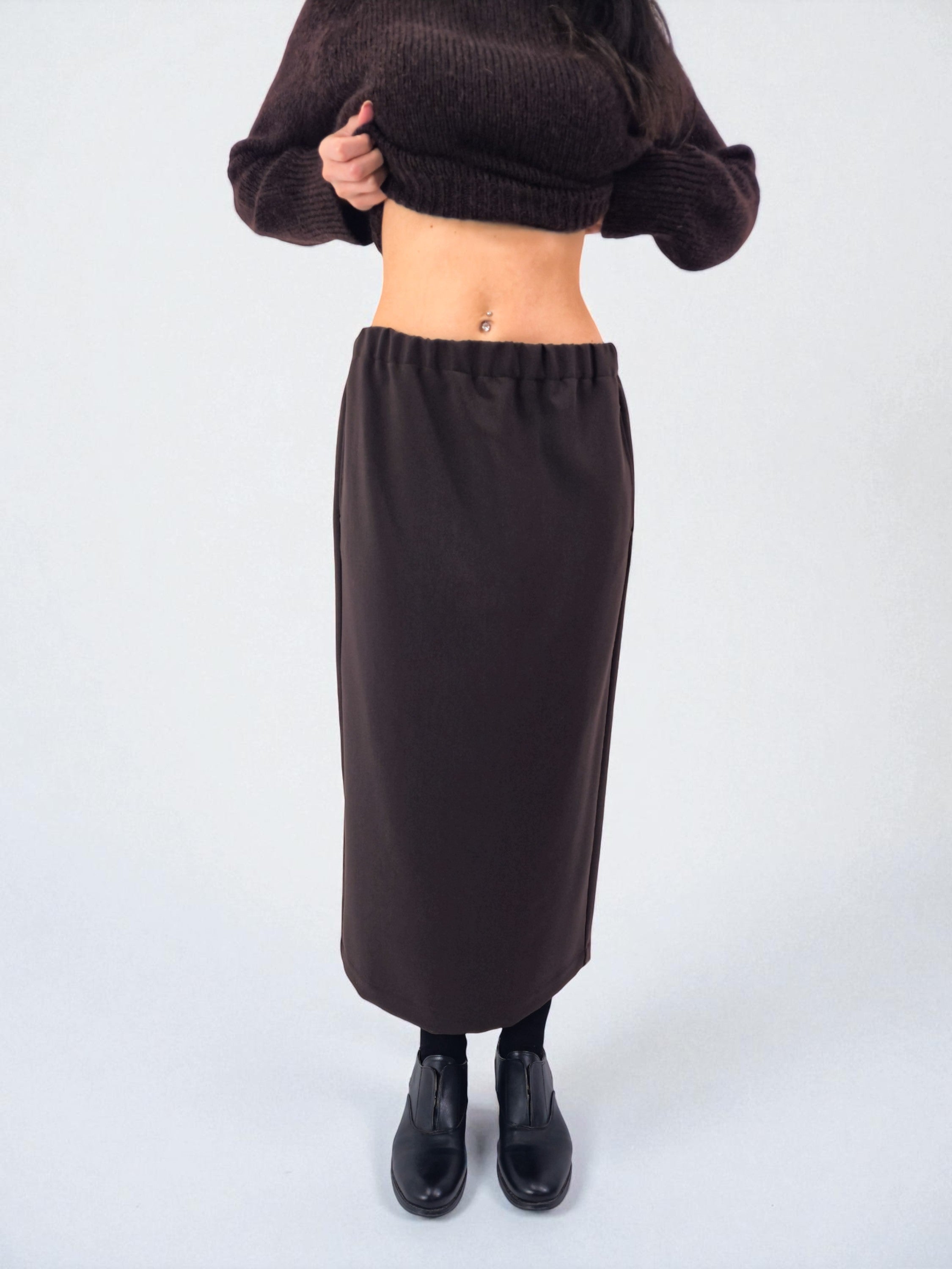 Gonna tubo - MADAME VENICE - FW25 - NAOMI - CREPE TECNICO - BLACK - XS