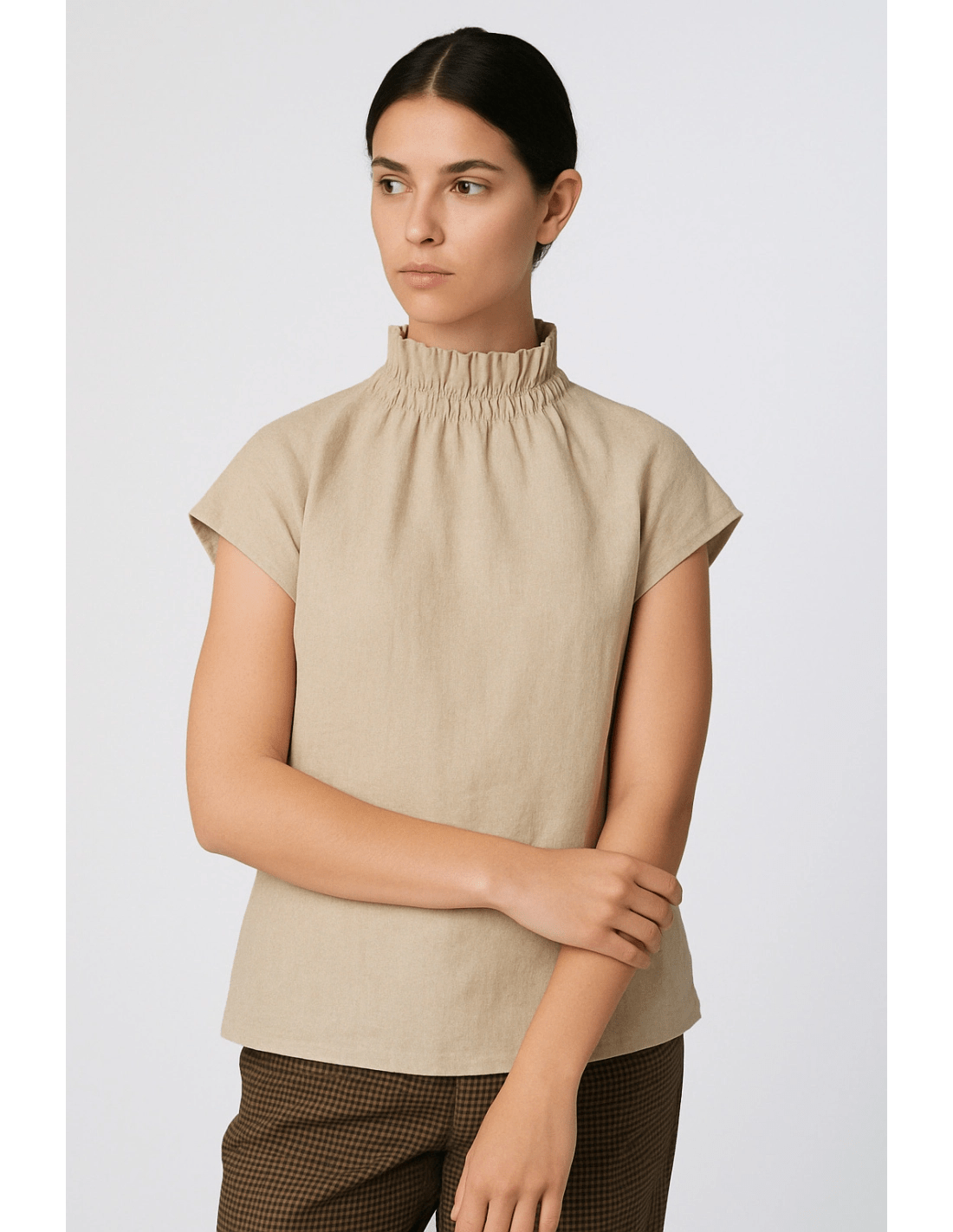 Kimono collo arricciato - MADAME VENICE - SS25 - CLEMENTINA - BORNEO - NATURALE - XS